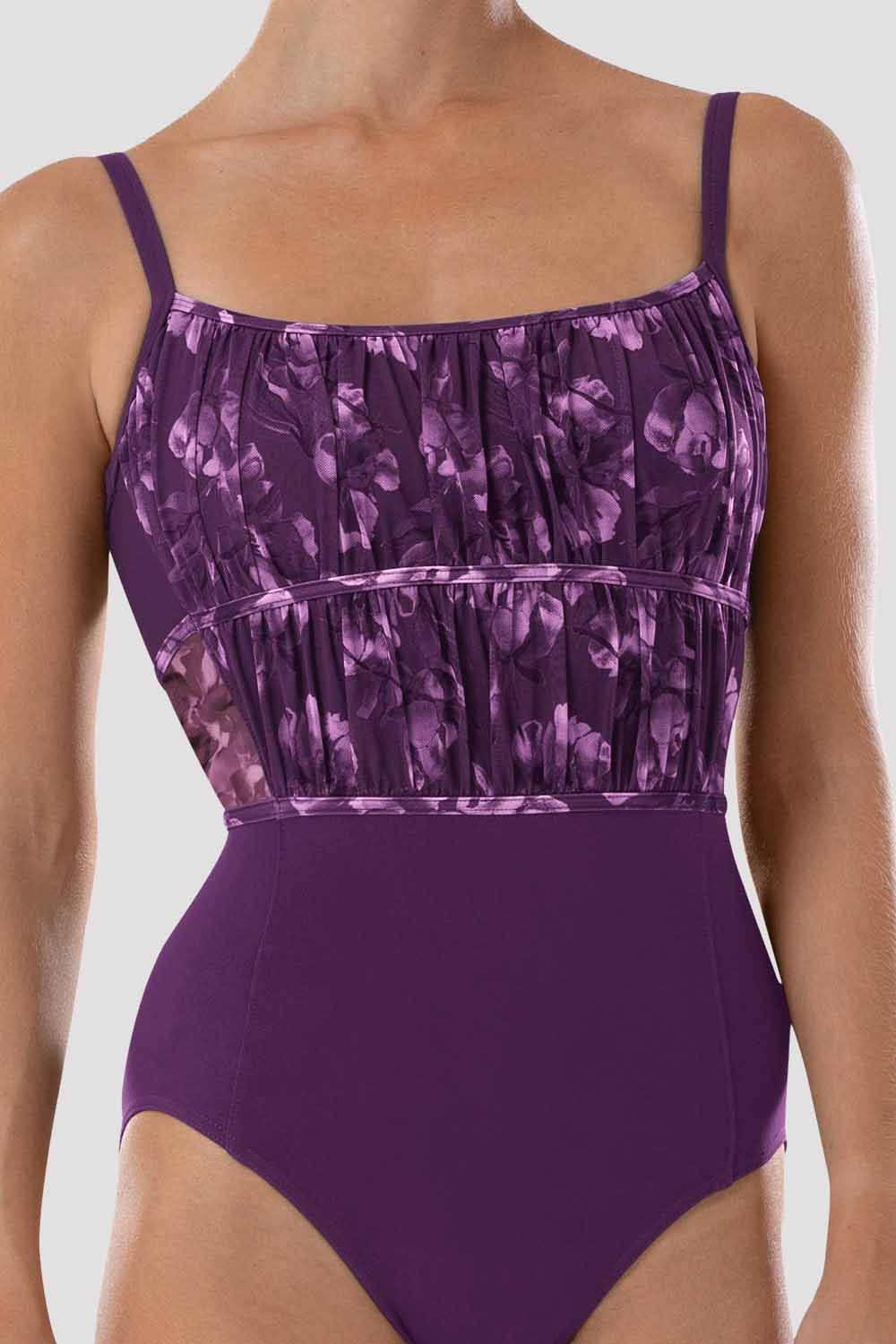 Women's Ayla Floral Print Camisole Leotard - Sexy Stretchy Dancewear for Ballet, Yoga & Gym Workouts