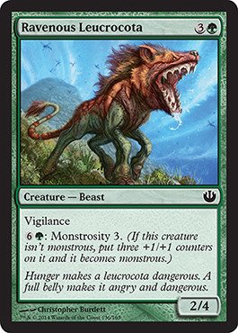 Magic The Gathering - Ravenous Leucrocota (136/165) - Journey into Nyx - Foil Trading Card | Collectible Game Card for MTG Players & Deck Builders | Perfect for Tournaments & Strategy Games