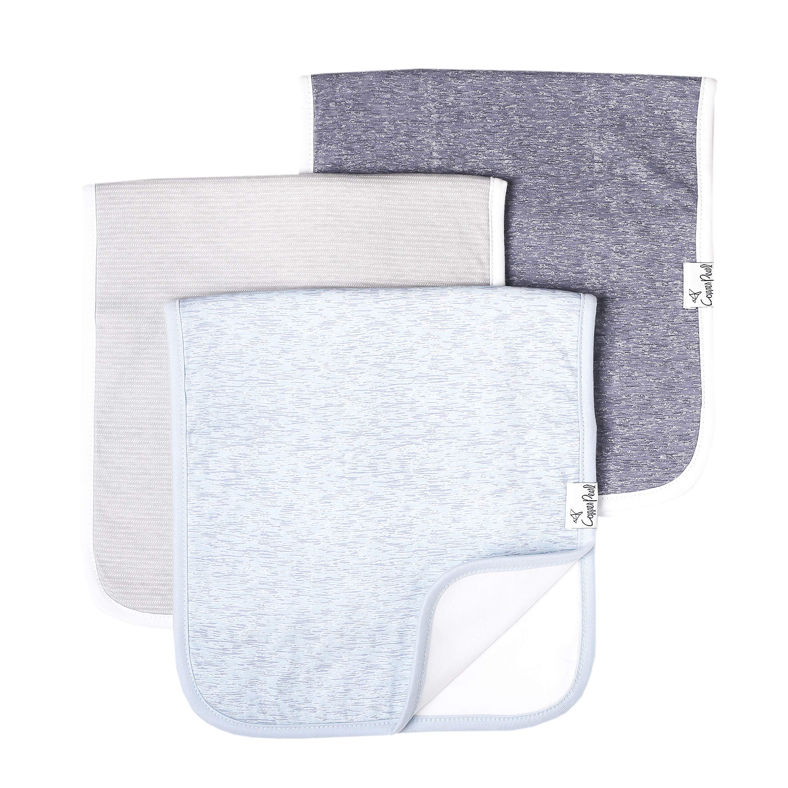 Premium Baby Burp Cloths 3-Pack - Extra Soft Cotton Spit Up Rags with 3 Absorbent Layers, 21