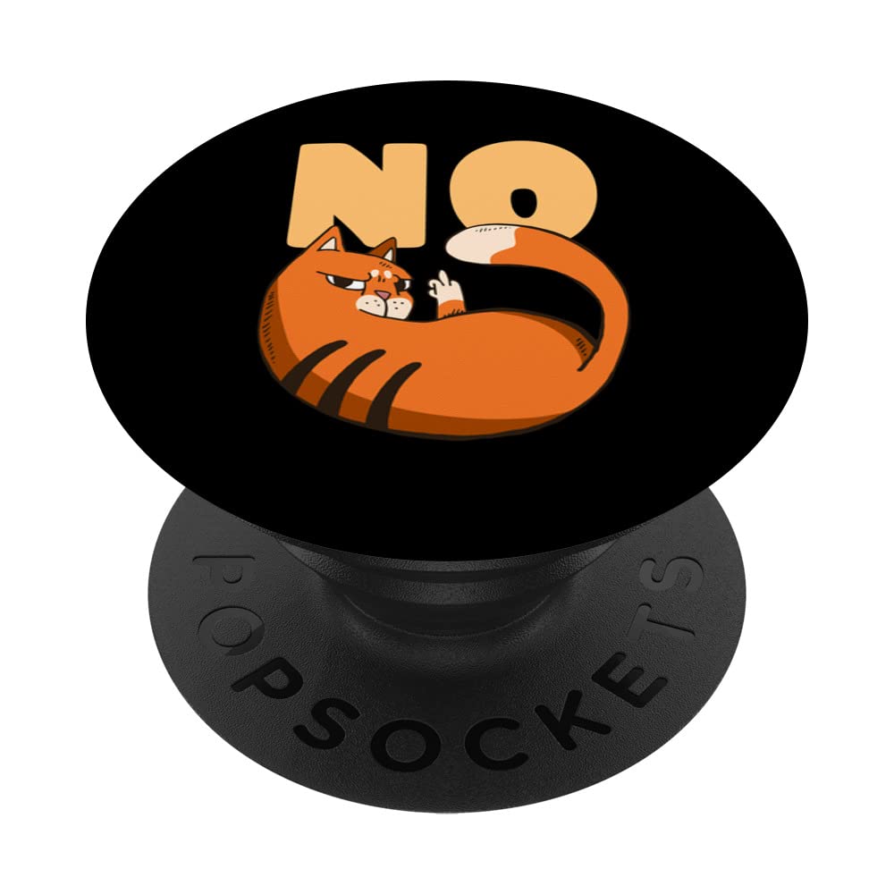 No Fck You Cat Feline PopSockets Swappable PopGrip - Funny Cat Phone Grip Stand for iPhone & Android - Perfect for Pet Lovers & Humor Fans