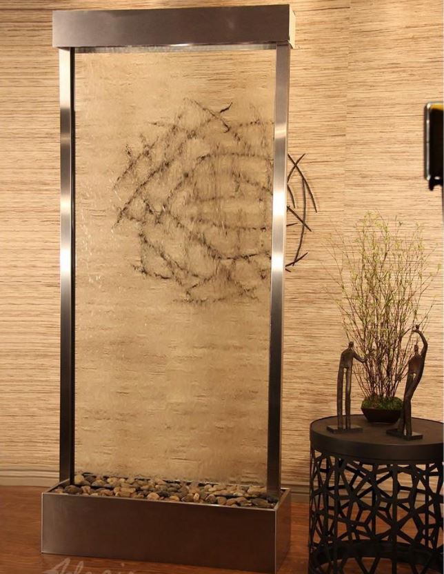 ADAGIO Tranquil River TRC2050 Stainless Steel Center Mount Clear Glass Shower Door - Perfect for Modern Bathrooms & Spa-Like Showers