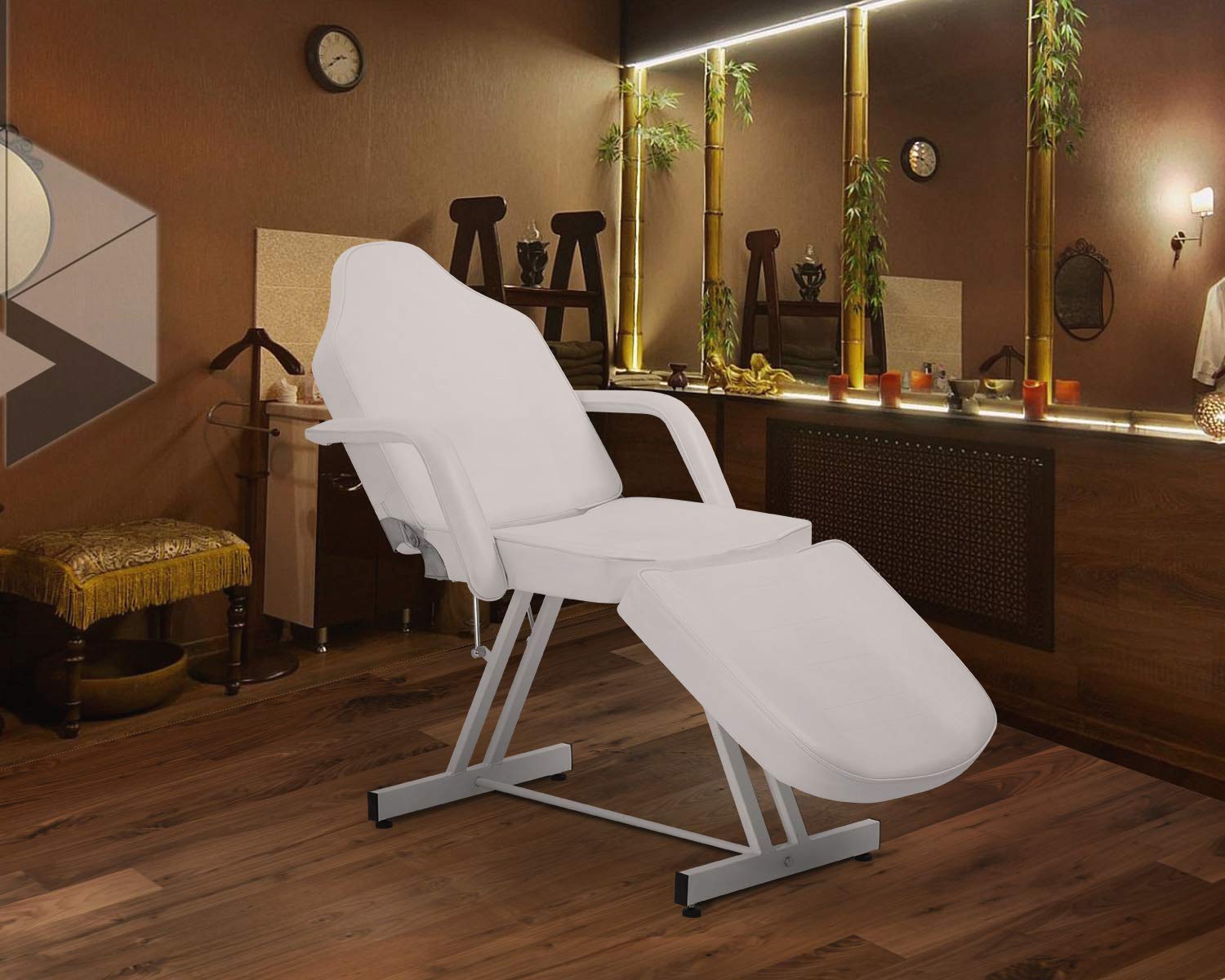 Professional Adjustable Portable Massage Bed & Facial Table - White | Beauty Salon Equipment for Estheticians, Tattoo Artists & Barbers | Perfect for Medical Aesthetics, Lash Extensions & Spa Treatments