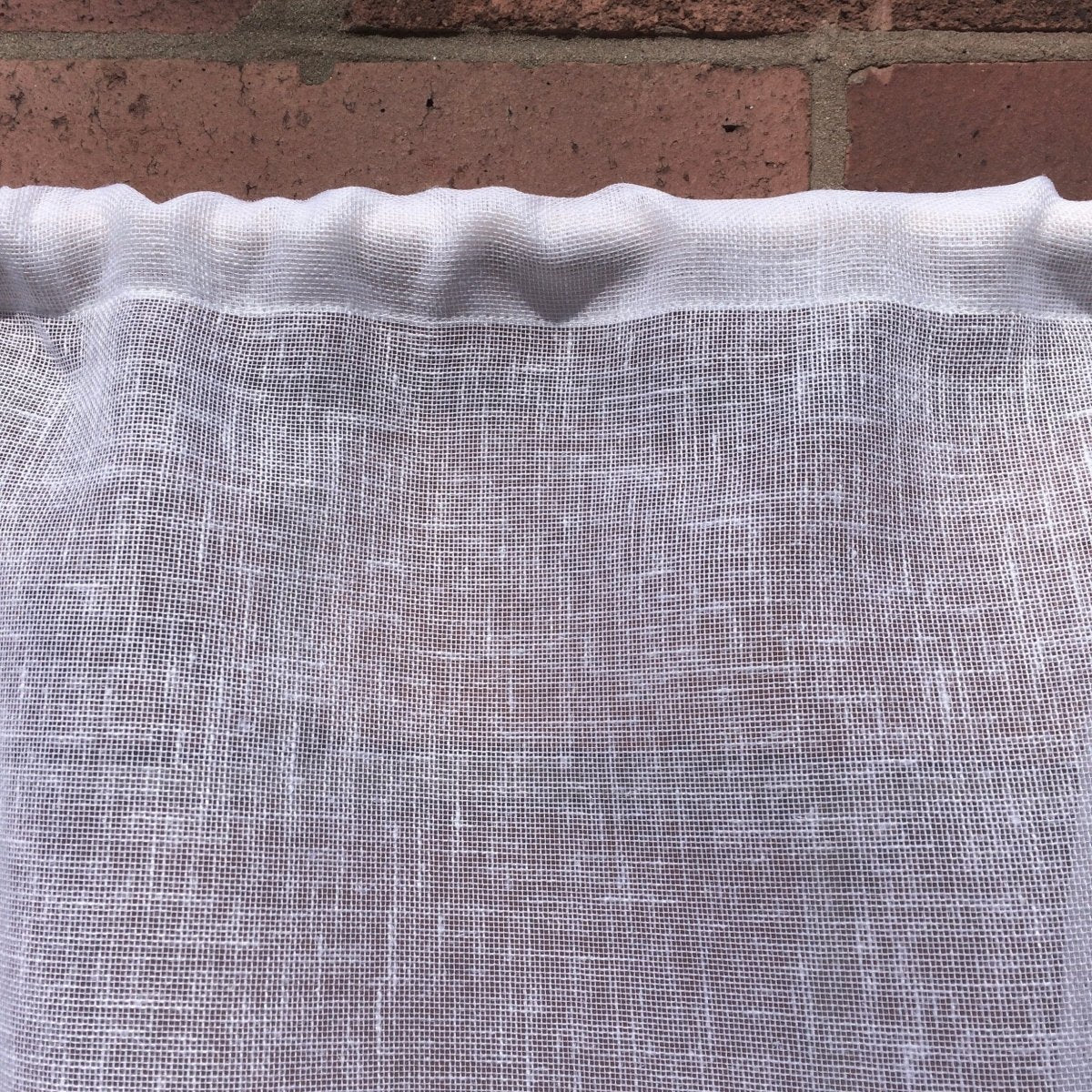 Elegant Denton Tall Sheer White Linen Curtains with Fleur de Lis Design - Perfect for Living Room, Bedroom & French Door Windows