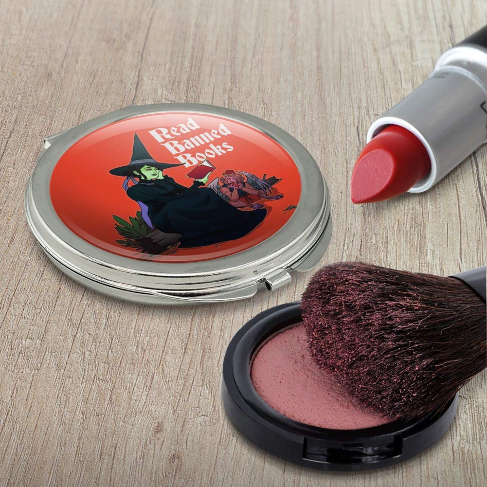 Witch & Monkey Compact Travel Purse - Vintage Banned Books Print Handbag with Mirror | Perfect for Book Lovers, Cosplay & Everyday Use