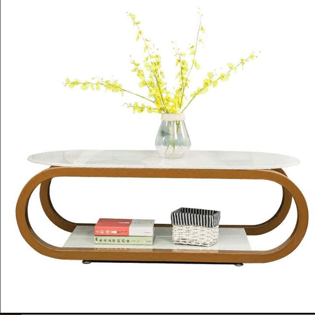 Modern Oval Marble Coffee Table - Minimalist Living Room End Table, Tea Table for Small Spaces, Apartments, Balcony & Bedroom - Medium Size - Perfect for Compact Homes, Studio Apartments & Cozy Spaces