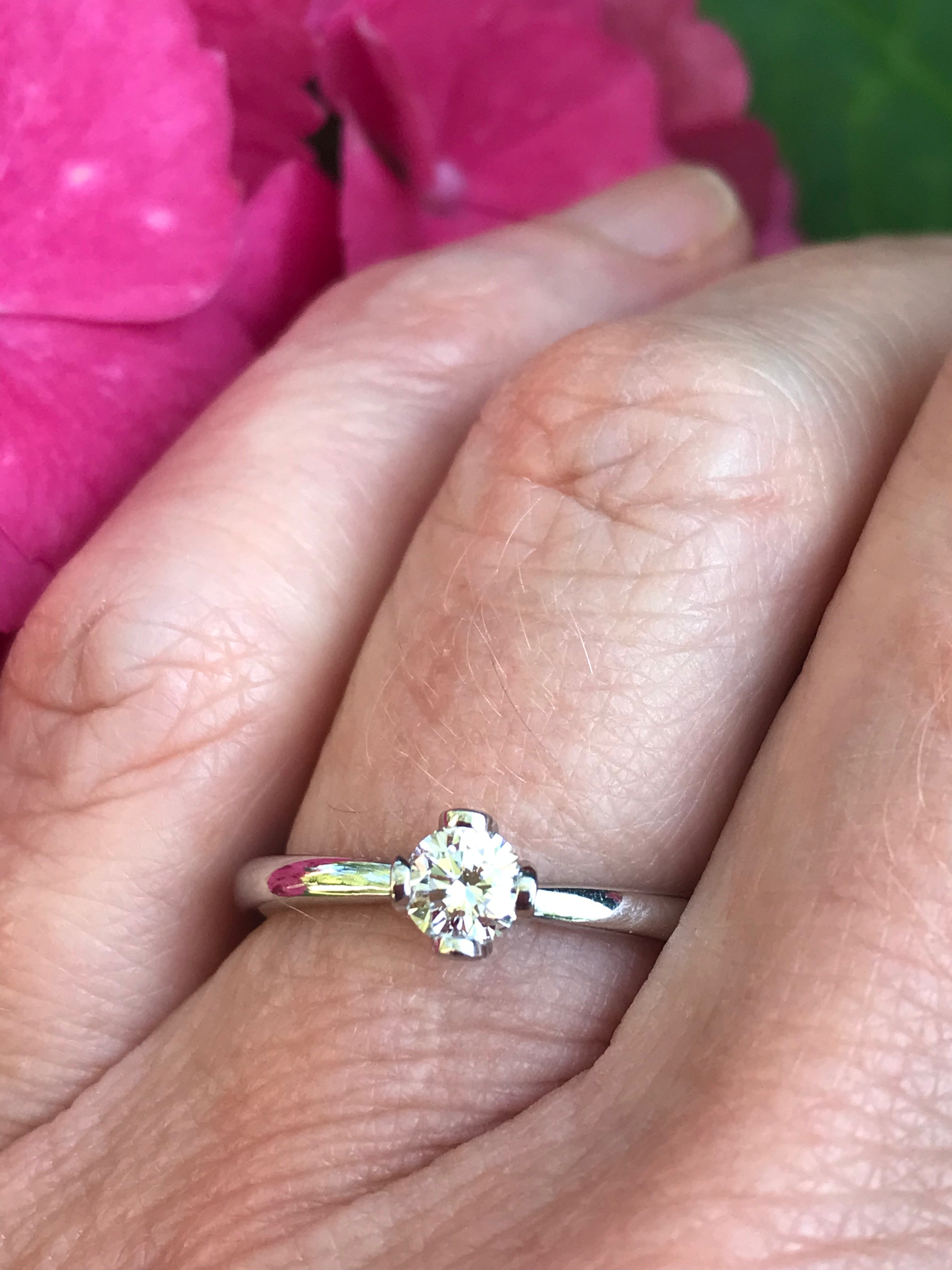 0.32 Carat Platinum Certified Natural Diamond Ring - Elegant Solitaire Engagement & Wedding Band for Women