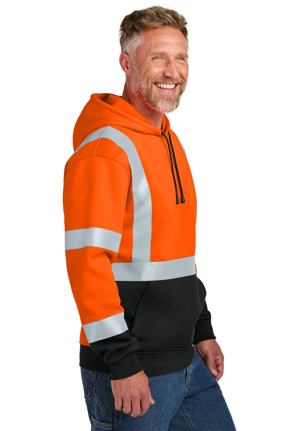 CornerStone ANSI 107 Class 3 Heavy Duty Fleece Hoodie - High Visibility Safety Orange for Construction & Utility Workers - Ideal for Road Work, Night Shifts & Emergency Response Teams