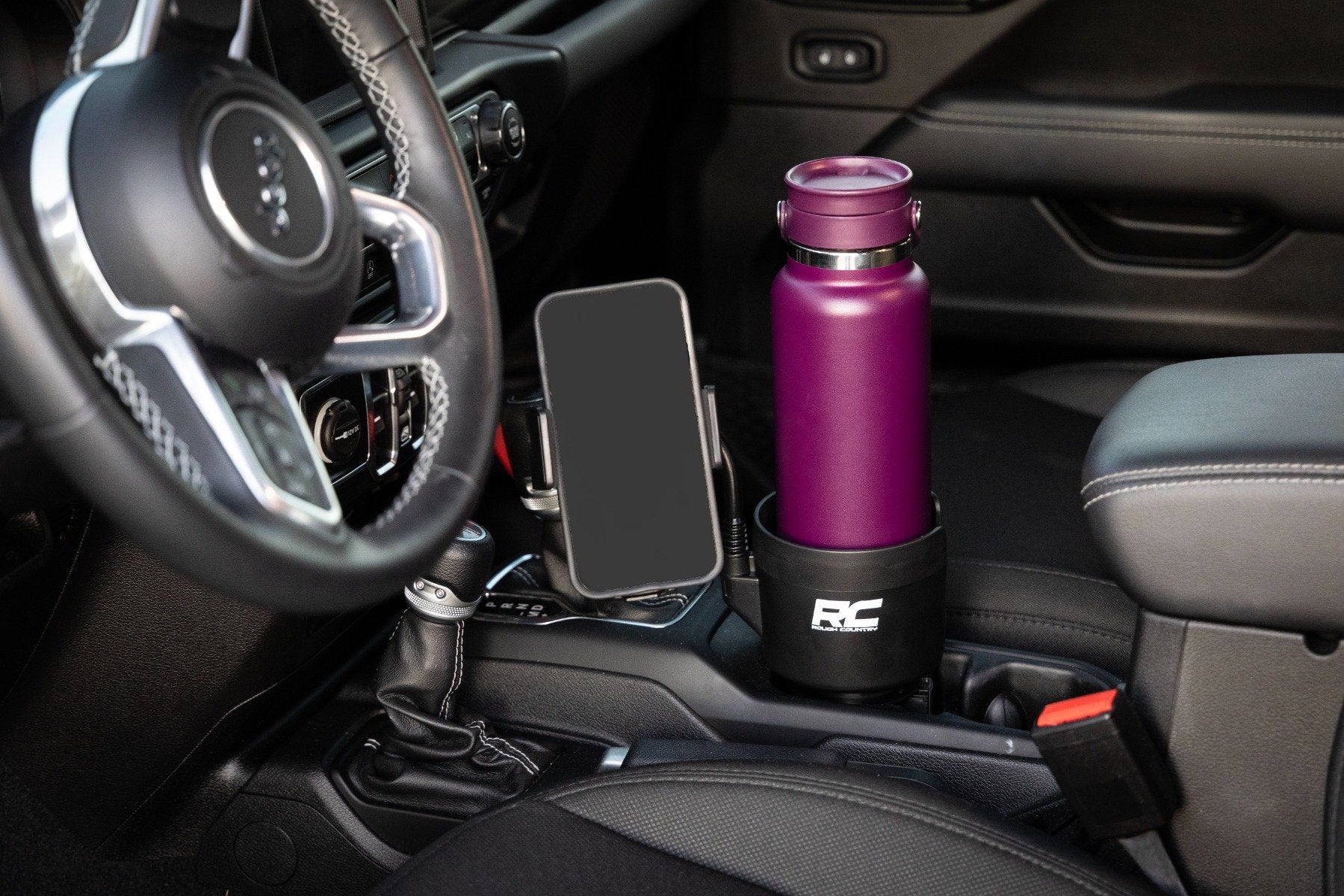 2 in 1 Expanding Cup Holder and Phone Stand - Portable Car Accessories for Coffee, Drinks & Smartphones | Perfect for Road Trips, Commuting and Travel