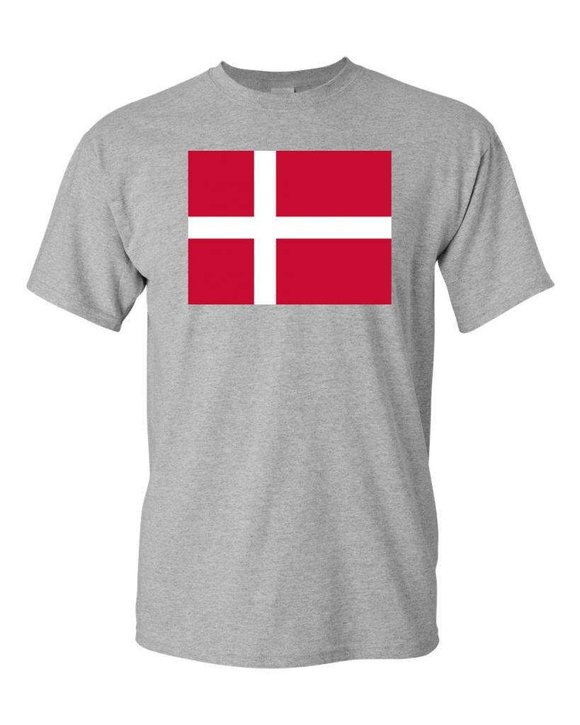 Denmark Flag T-Shirt for Adults - Comfortable Cotton Tee with Danish National Symbol - Perfect for Travel, Sports, and Patriotic Events