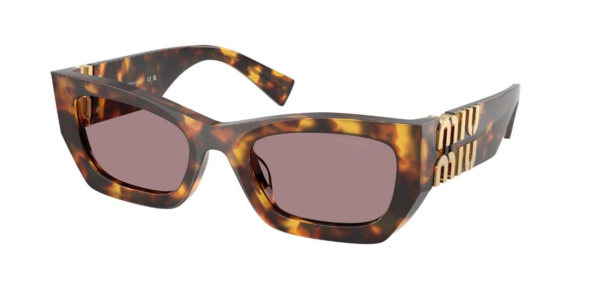 Miu Miu MU09WS Honey Brown Purple Cat Eye Sunglasses for Women - UV Protection Fashion Shades - Perfect for Beach, Driving & Outdoor Activities