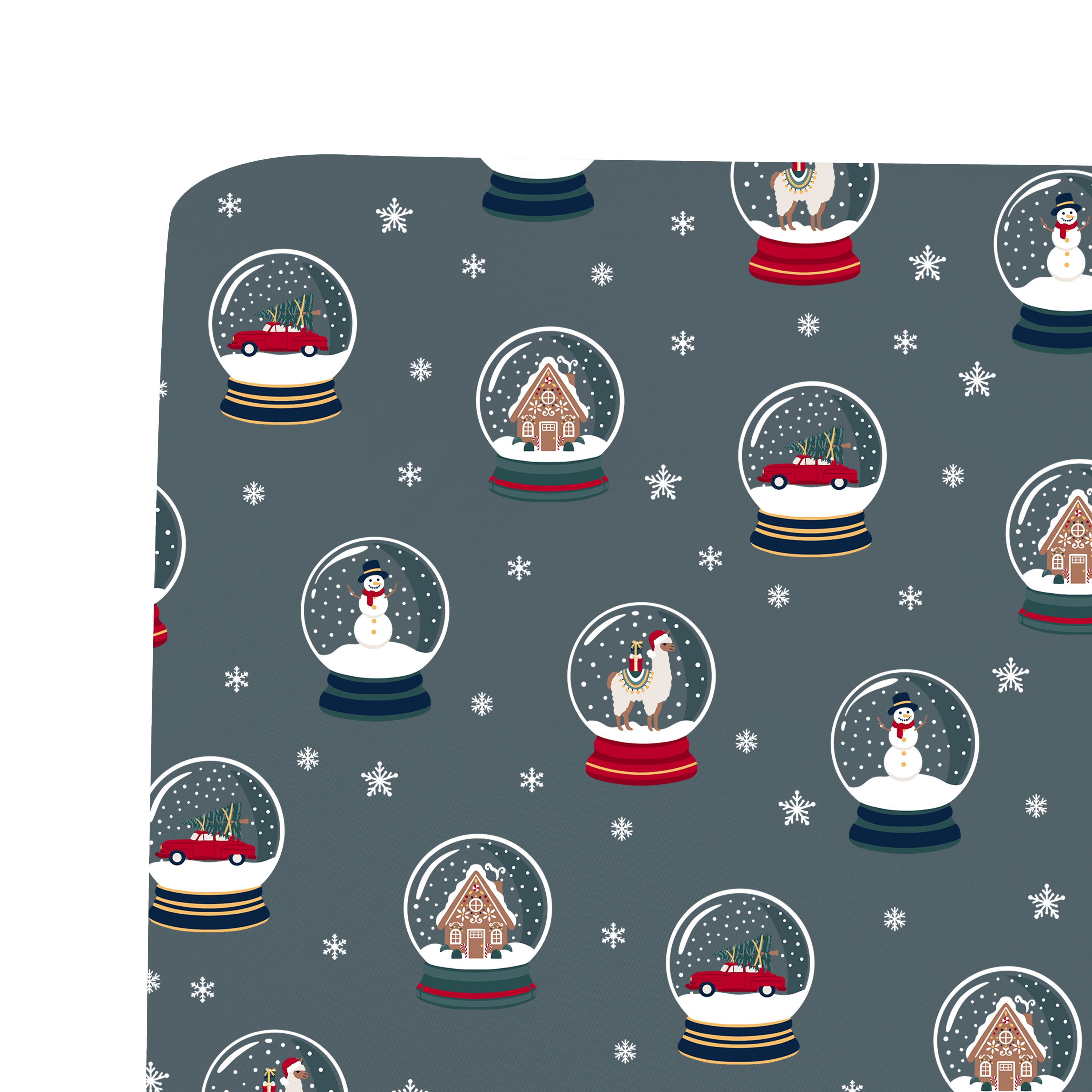 Snow Globe Crib Sheet - Soft, Breathable & Hypoallergenic Baby Bedding for Nursery & Travel - Perfect for Newborns & Toddlers