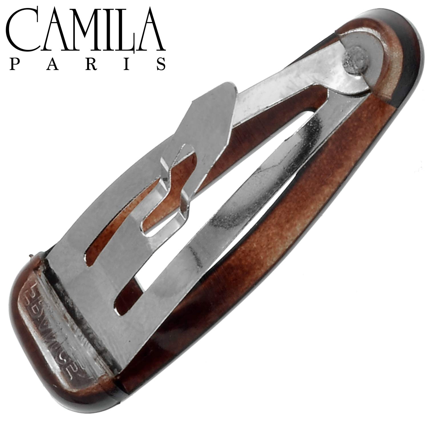 Camila Paris AD89/2 French Hair Barrettes - Strong Hold Metal Snap Clips for Women & Girls | No-Slip Hair Accessories for Styling, Ponytails & Updos | Made in France