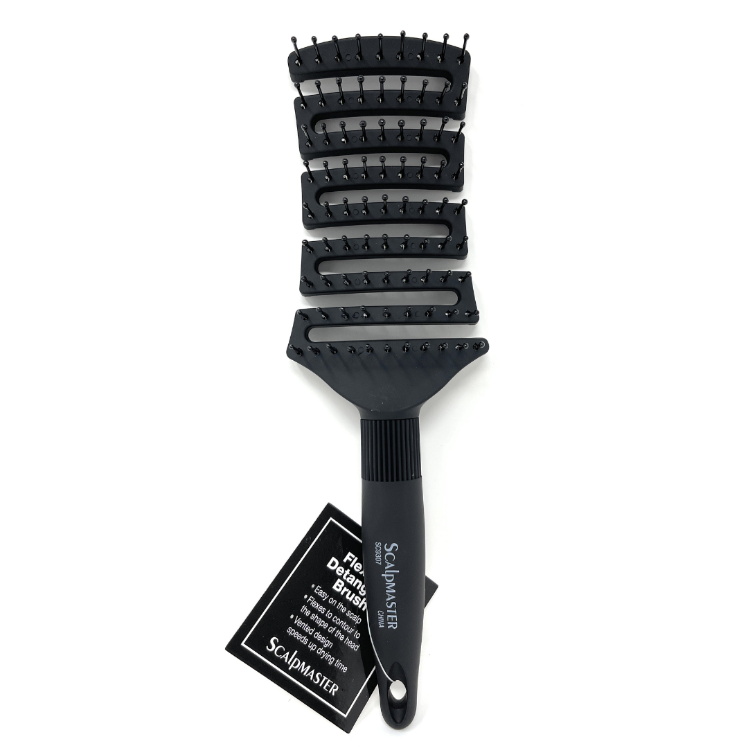 ScalpMaster Hair Brush with Ball-Tipped Bristles - Flexible Vented Design for Gentle Detangling & Scalp Massage - Perfect for Wet/Dry Hair, Styling & Relaxation at Home