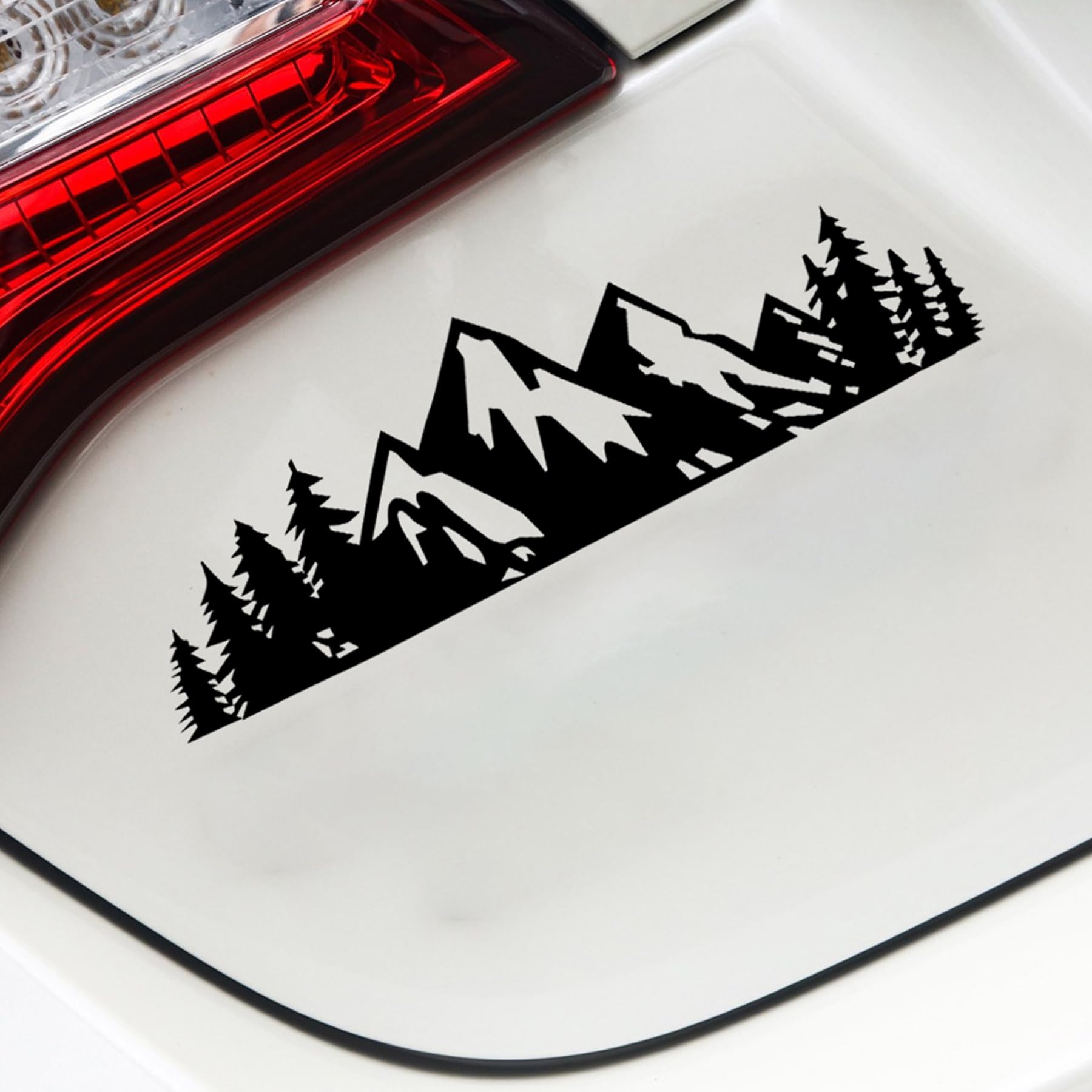 SINGARO Vinyl Snow Mountain Tree Decal Sticker - Car Trunk Logo Sticker for Exterior Decoration - Waterproof & Durable (Black) - Perfect for Cars, Trucks, SUVs & Motorcycles
