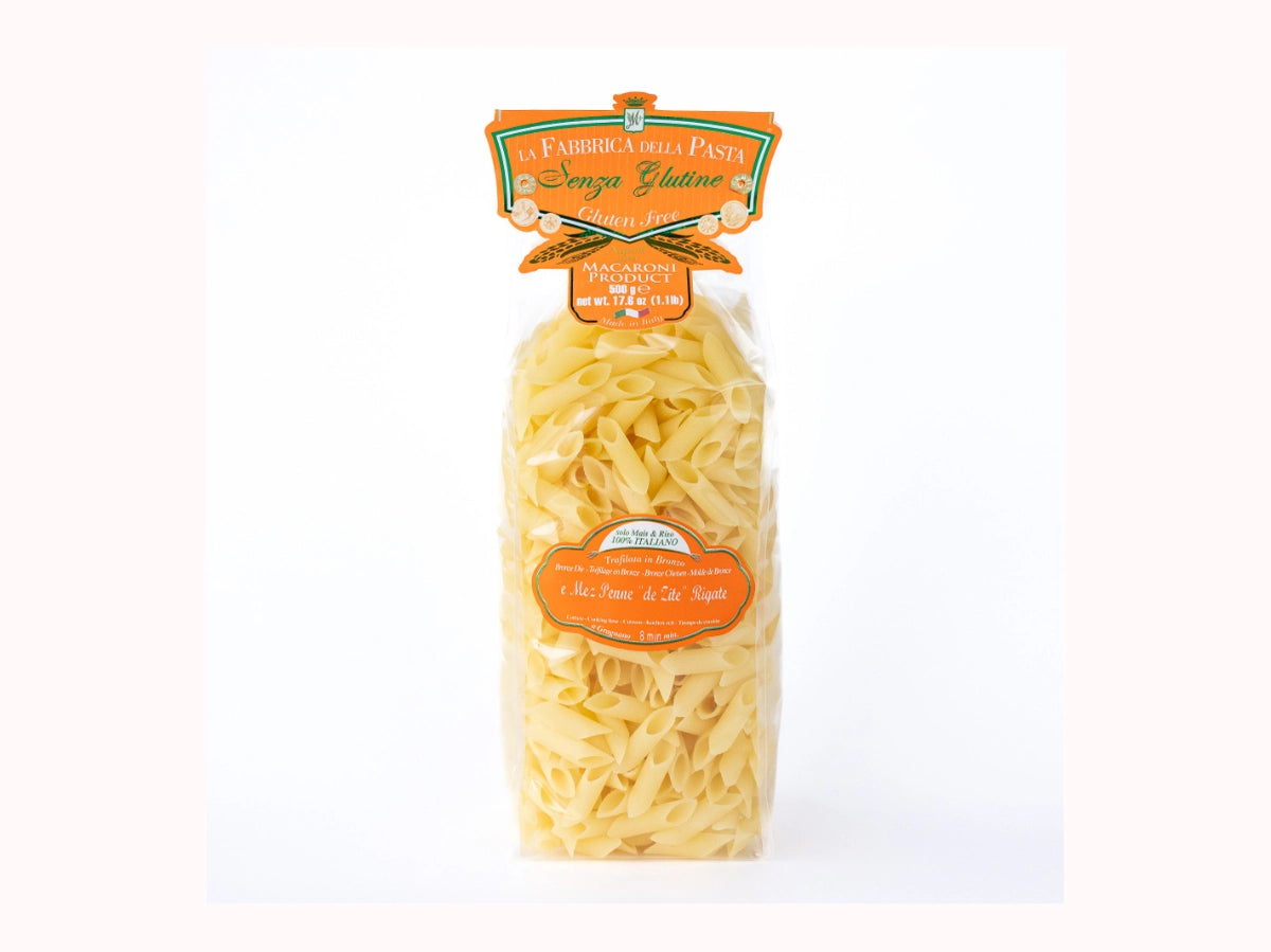 La Fabbrica della Pasta Gluten Free Mezze Penne Rigate Pasta - Authentic Italian Wheat-Free Pasta for Healthy Meals & Gluten-Free Diets | Perfect for Salads, Soups, and Pasta Dishes