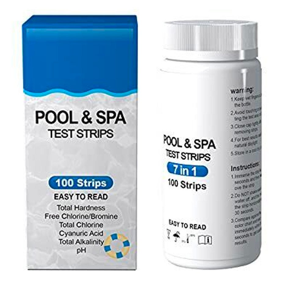 Premium Pool & Spa Test Strips - 7-in-1 Water Testing Kit for Chlorine, pH, Alkalinity | Accurate & Fast Results for Swimming Pools, Hot Tubs, Jacuzzis | Easy Home Water Maintenance Solution