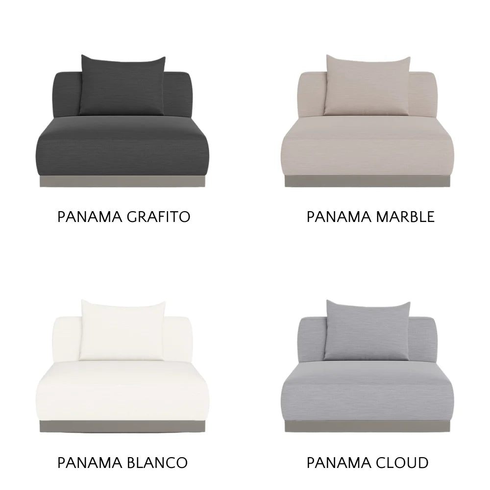 Amalfi Outdoor Armless Single Sectional Sofa - Waterproof Patio Furniture for Poolside, Garden & Backyard Relaxation
