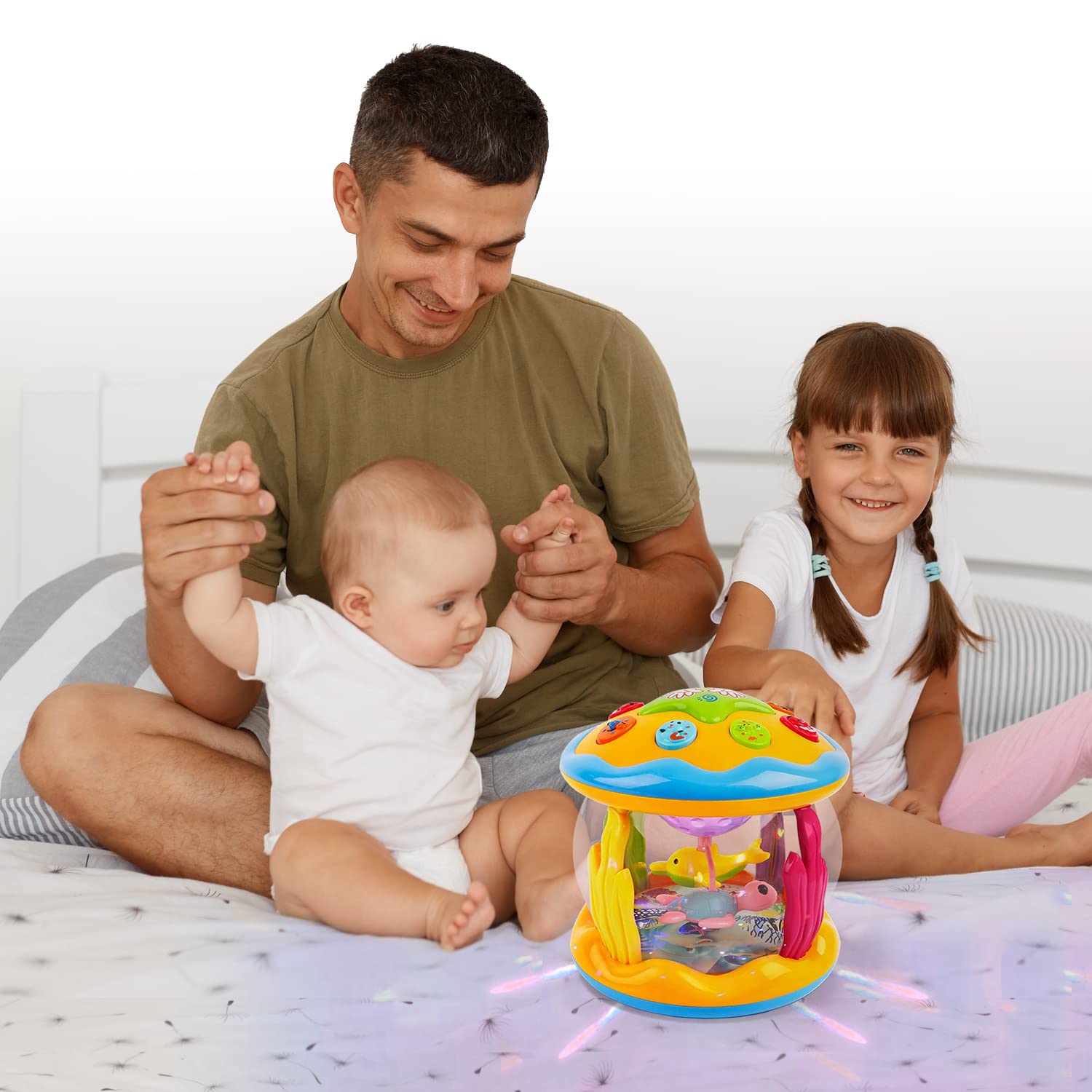 Ocean Projector Baby Toys with Music & Lights - Sensory Developmental Toys for 6-12 Month Olds - Crawling & Tummy Time Activity for Infants 3-18 Months - Perfect 1st Birthday Gift for Boys & Girls - Nursery Decor & Bedtime Soother