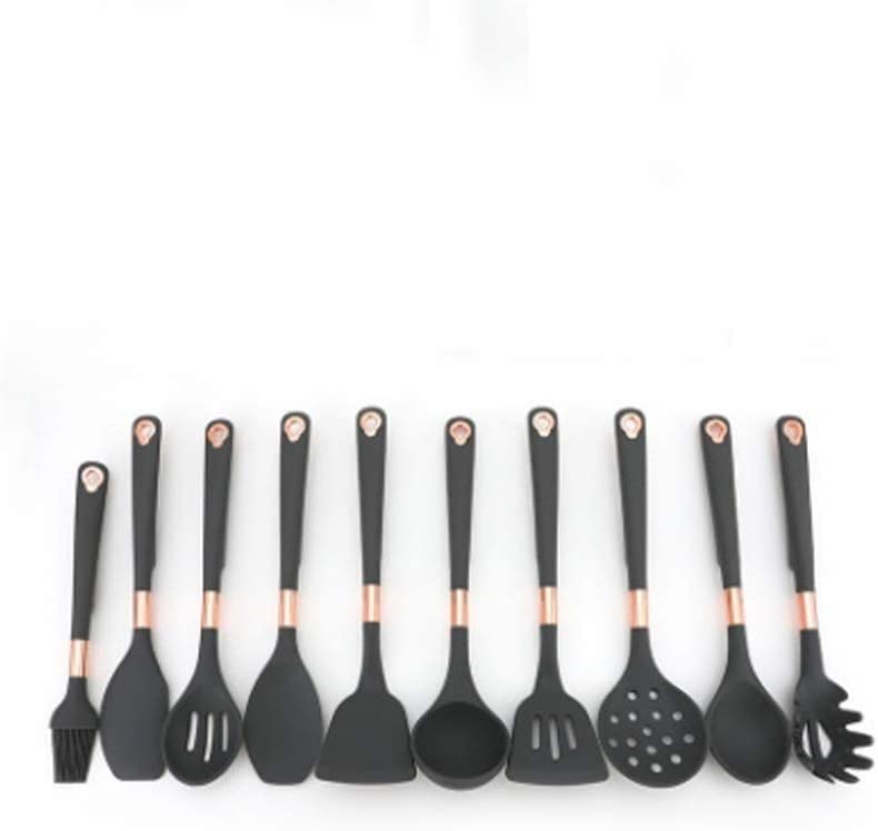 Premium 10-Piece Silicone Kitchen Utensil Set - Non-Stick, Heat Resistant & Dishwasher Safe Cooking Tools with Hanging Holes (Spatula, Spoon, Whisk) - Perfect for Baking, Frying & Everyday Cooking
