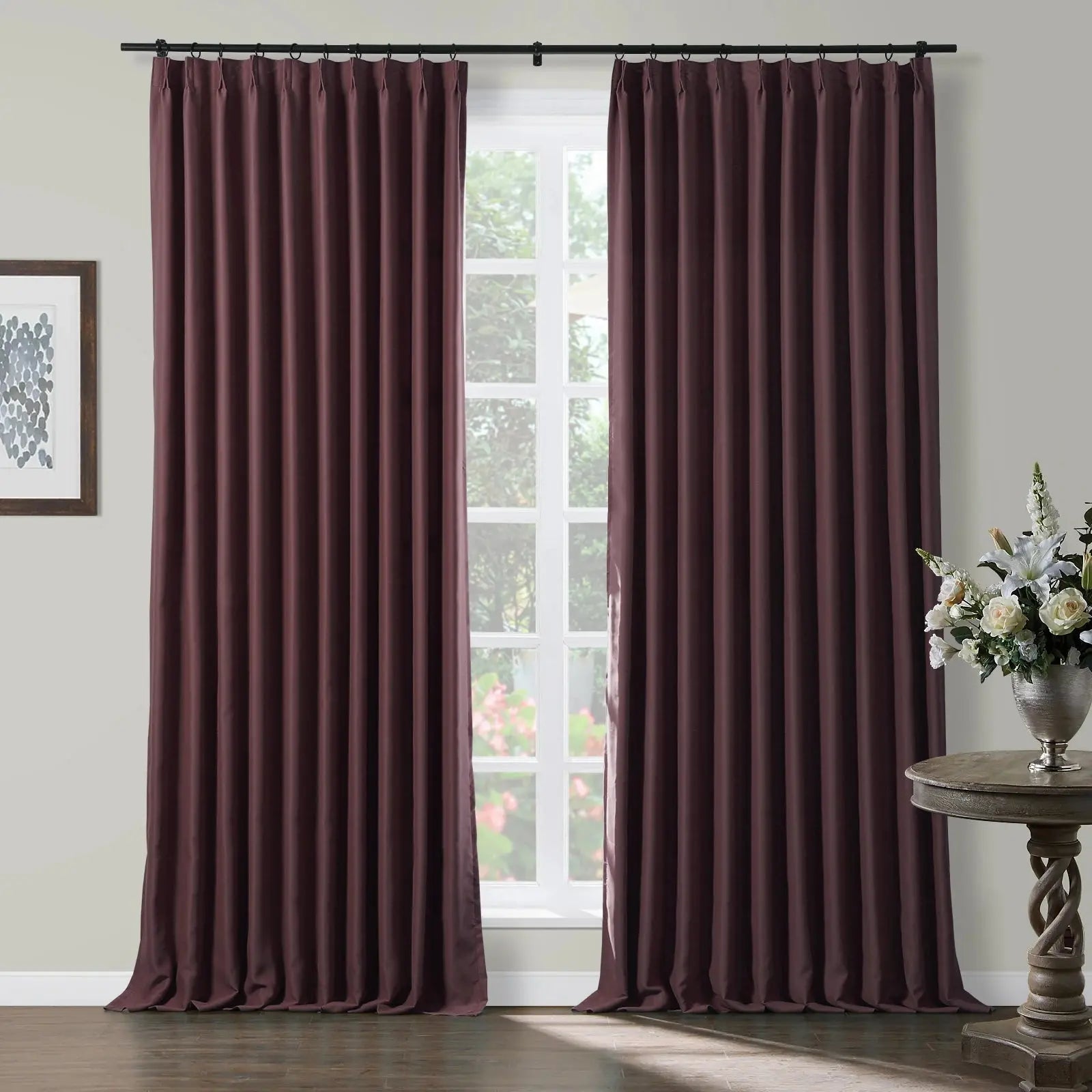 Blackout Pleated Curtains - 100% Light Blocking, Thermal Insulated for Bedroom & Living Room - Atlanta Home Decor