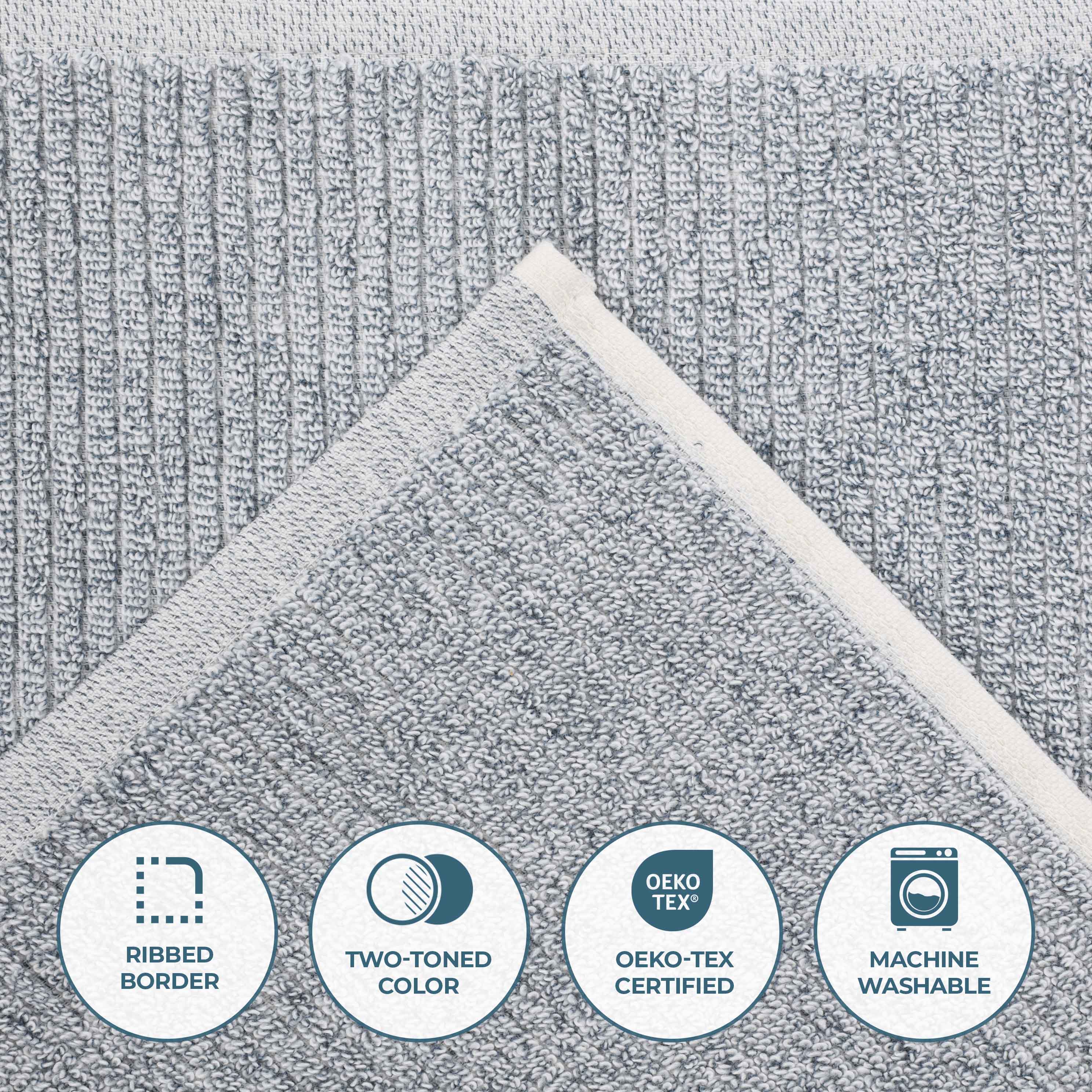 Premium Destin Cotton Blend Bath Towels Set of 2 - Ultra Soft & Absorbent Ribbed Design Bath Sheets for Spa, Gym & Luxury Home Use