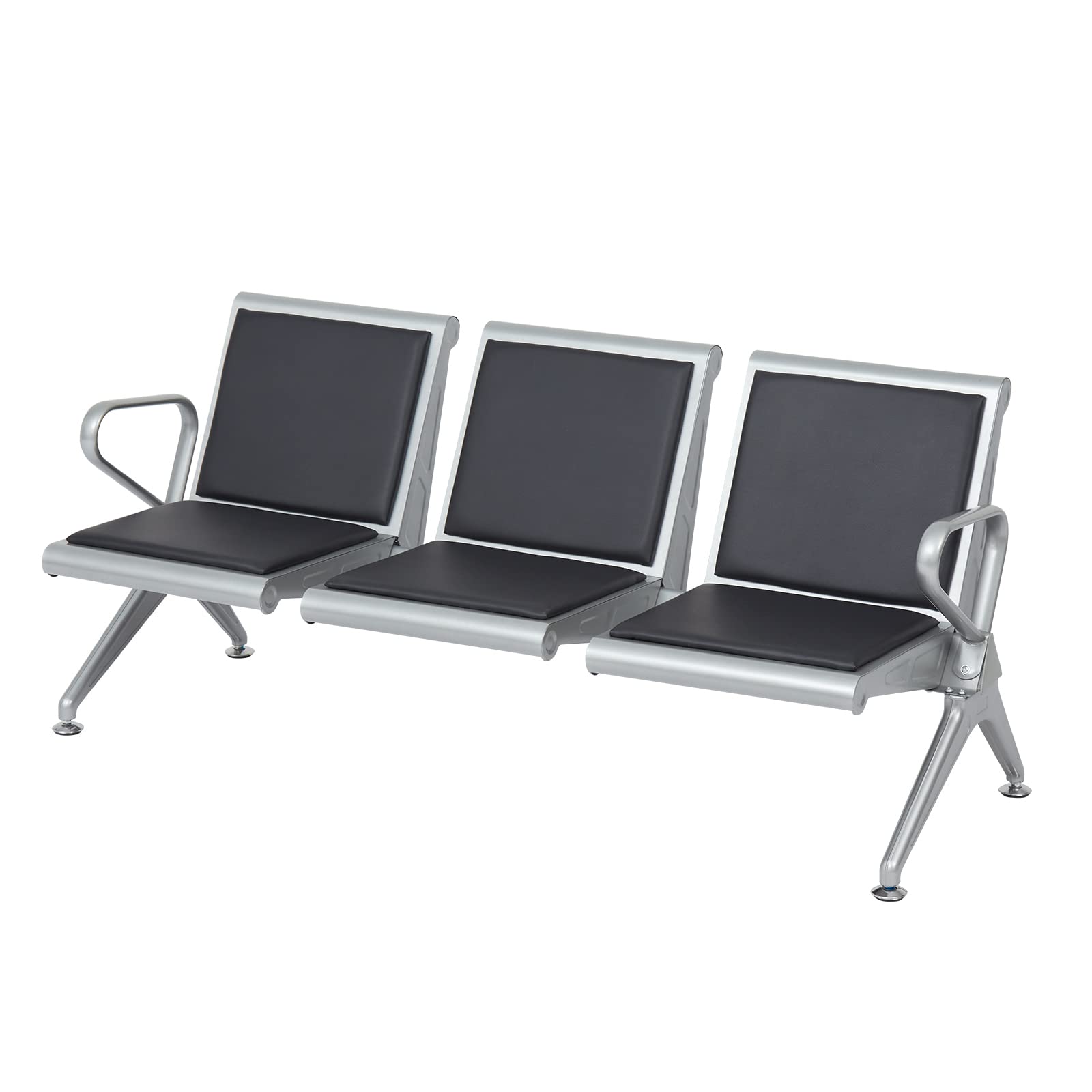 KINTNESS 3-Seat Reception Waiting Room Chair - Office Airport Lobby Guest Bench for Hospital Salon Barber Shop Conference Hall (Perfect for Waiting Areas, Reception Spaces & Public Seating)