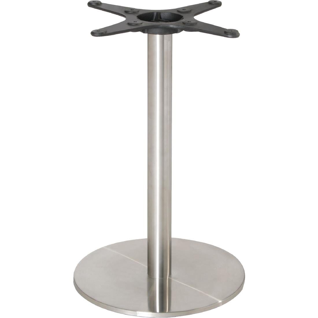 Sturdy Bolero Stainless Steel Round Table Base for Outdoor Dining, Restaurant, and Patio Furniture – Heavy-Duty Metal Pedestal Support for Bistro Tables