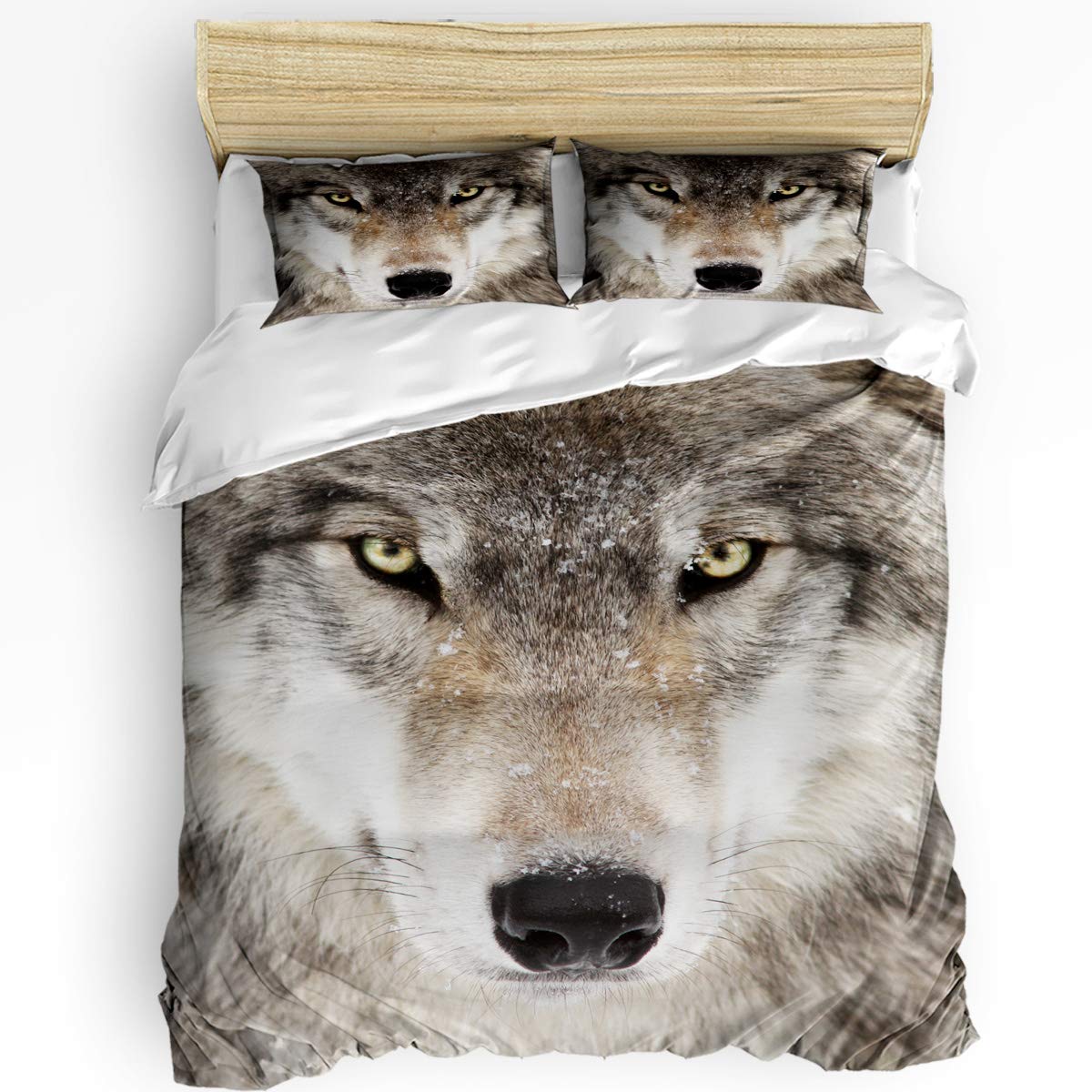 Bilagawa 3D Wolf Head Twin Size Duvet Cover Set - 3 Piece Bedding Set with 1 Duvet Cover & 2 Pillowcases for Women & Men - Soft & Stylish Home Decor for Teen Bedroom, College Dorm, or Guest Room