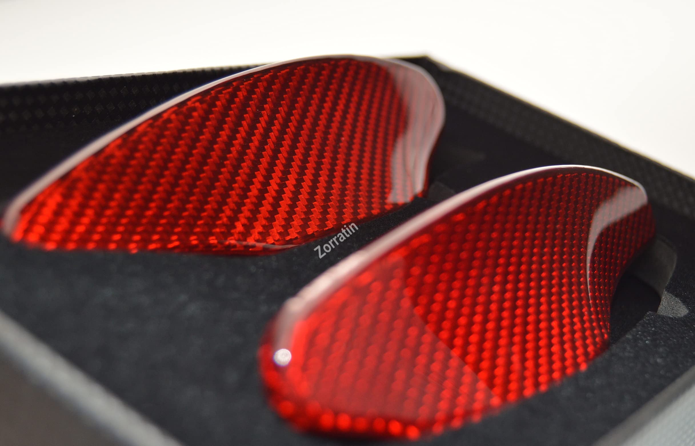 Real Carbon Fiber Steering Wheel Paddle Shifter Extensions for Chevrolet Corvette C7 - Red | High-Performance Racing Upgrade for Enhanced Driving Experience