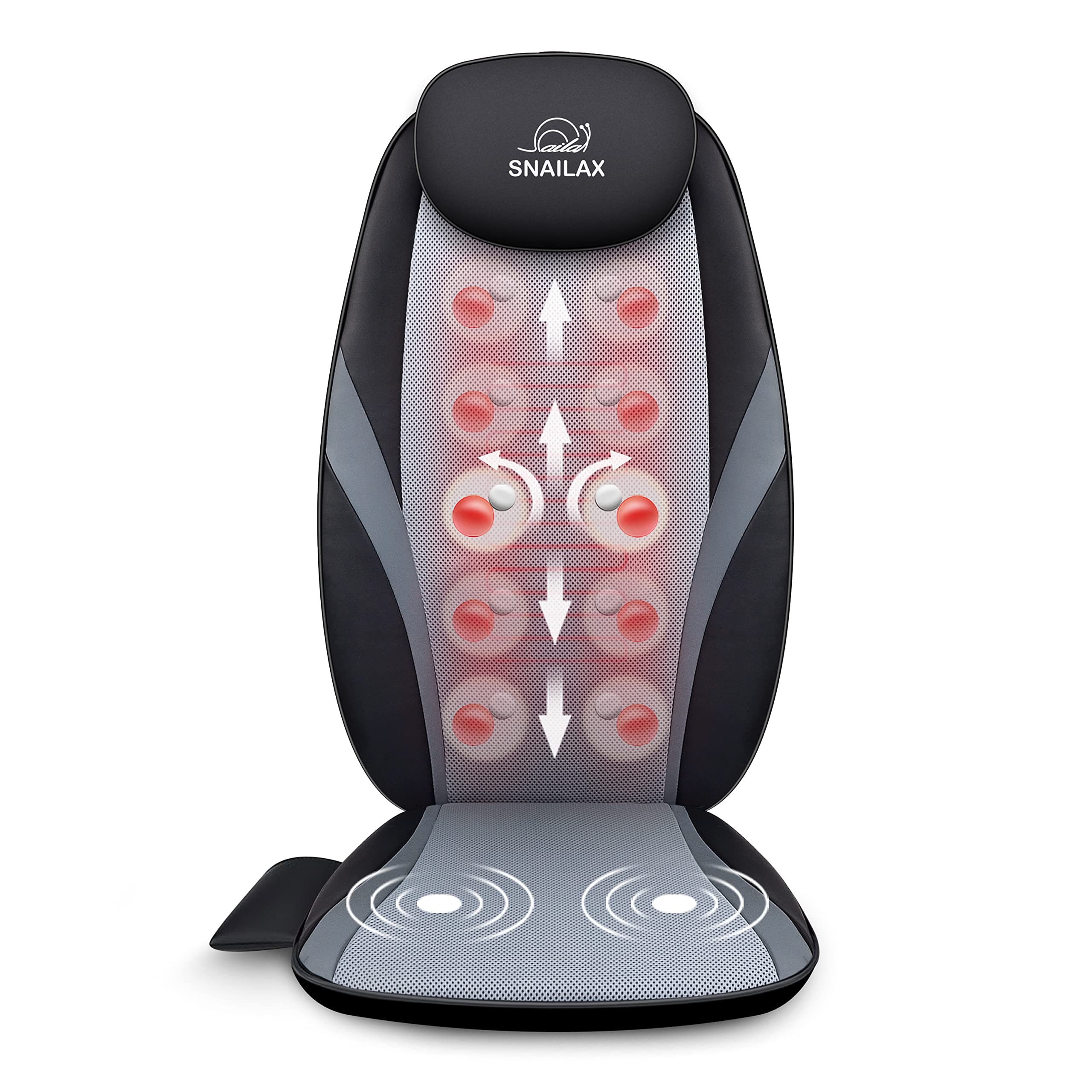 Snailax Shiatsu Massage Cushion with Heat - Kneading Back Massager for Home & Office - Foot Massager Machine with Heating - Perfect for Stress Relief & Muscle Relaxation at Work or Home