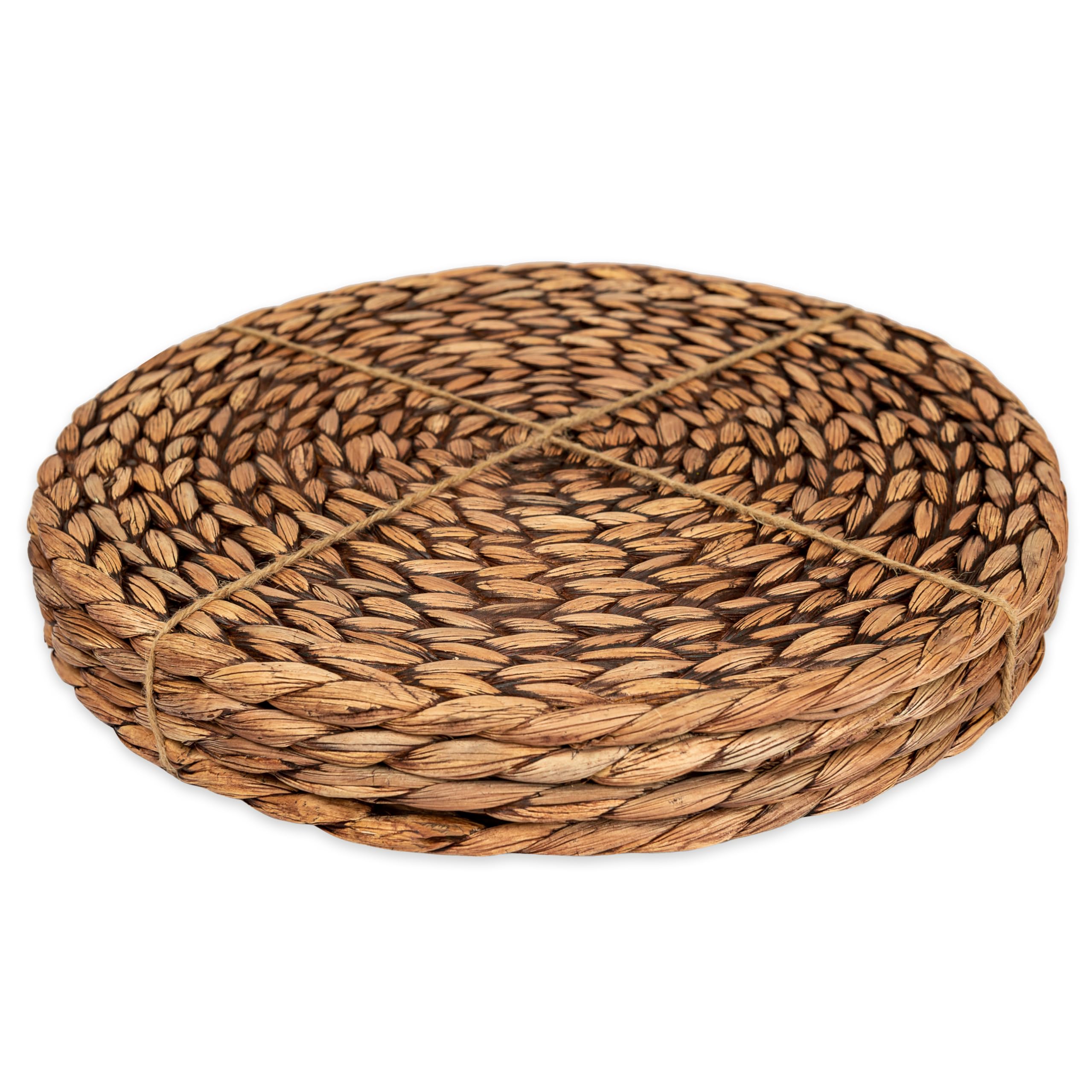 CENBOSS Round Woven Placemats Set of 4 - 11.8