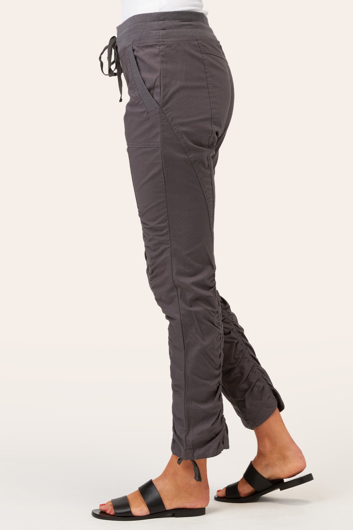 Jules Women's High-Waisted Charcoal Dress Pants - Slim Fit Office Trousers for Professional Workwear & Business Casual Outfits