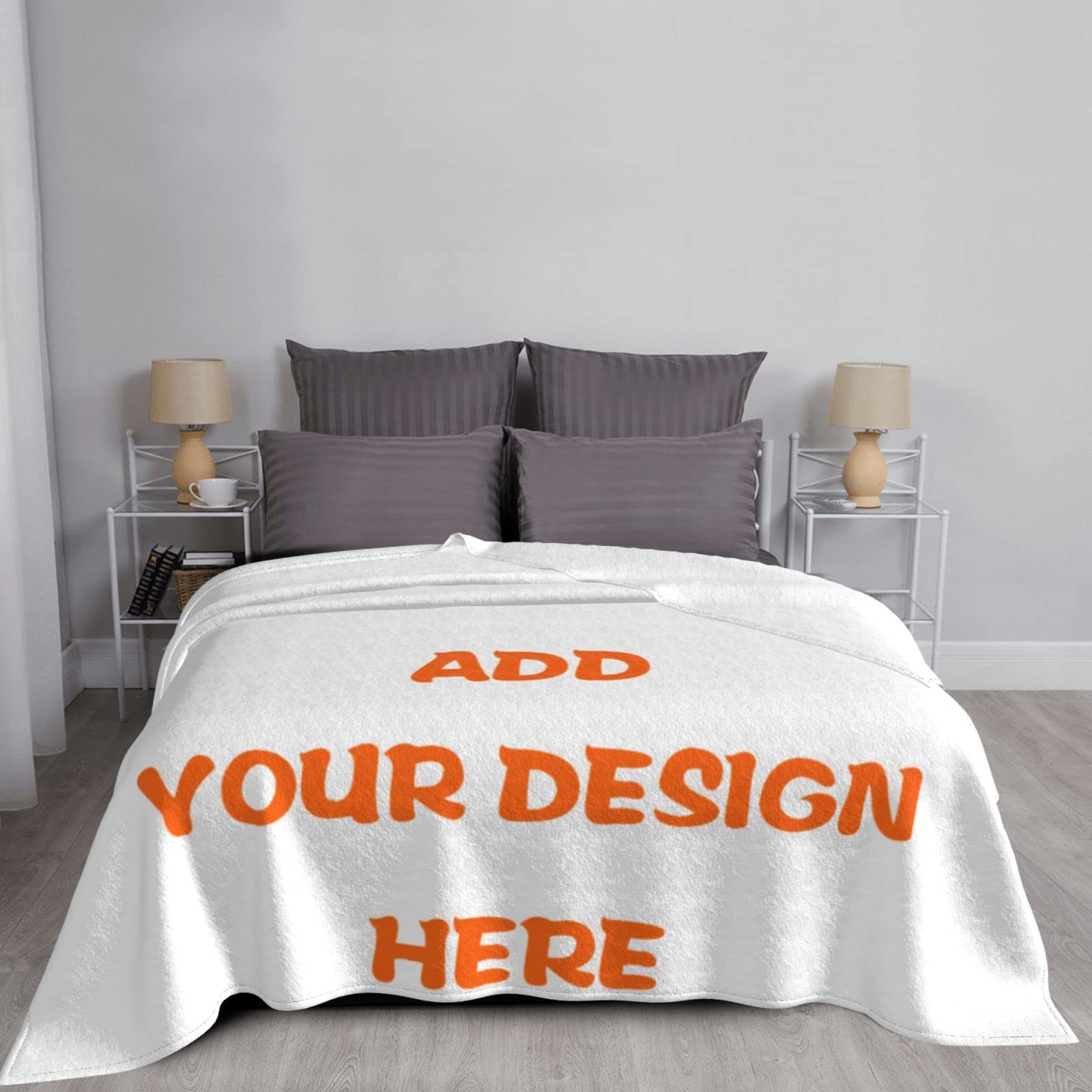 Custom Personalized Flannel Throw Blanket - Soft Cozy Blanket with Photo/Text/Logo - Perfect for Couch, Bed, Sofa - Great Gift for Holidays & All Seasons - Home Decor, Wedding Present, Anniversary Gift