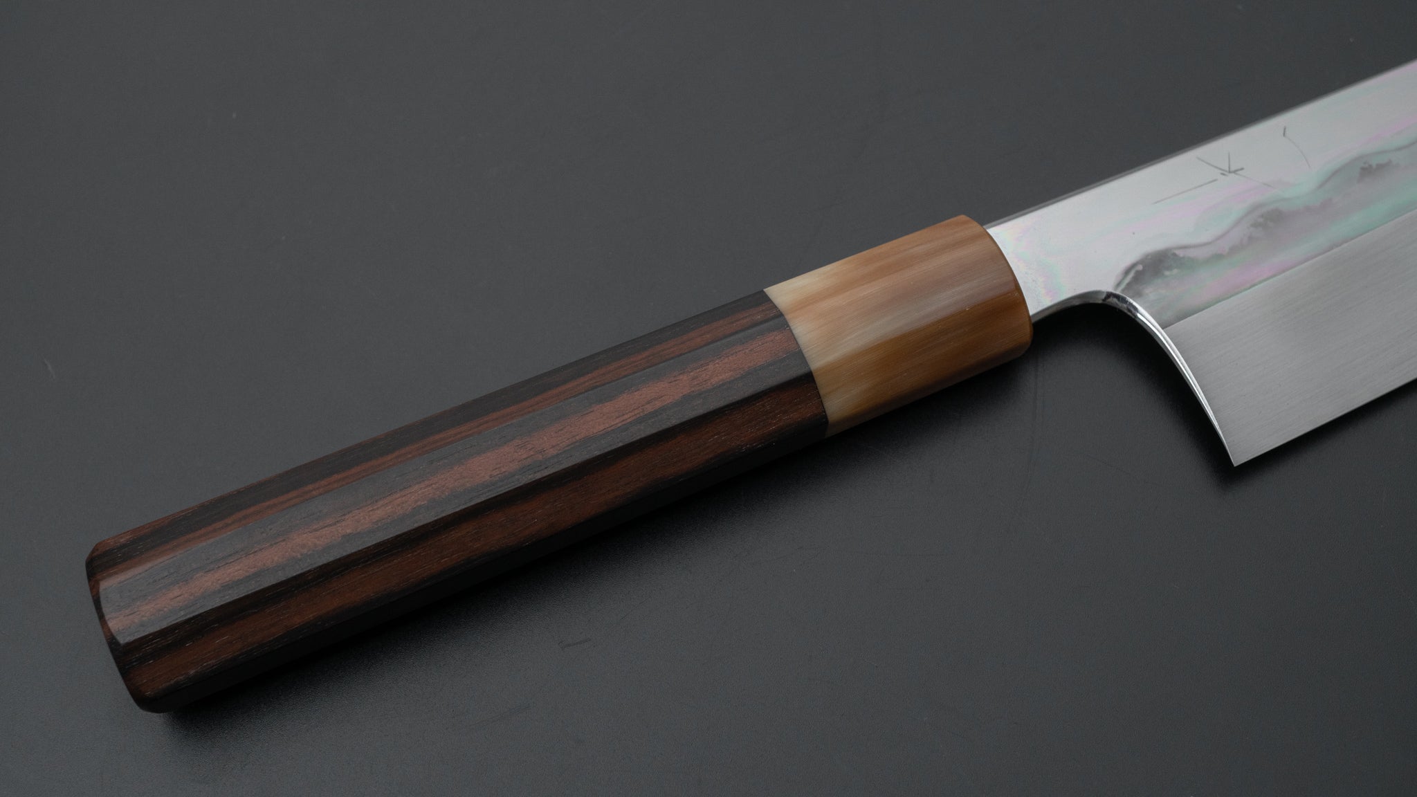 Hitohira Togashi White #1 Notaremon Mizu Honyaki Kiritsuke Gyuto 240mm Japanese Chef Knife with Taihei Makassar Ebony Handle (#070/Saya Included) - Perfect for Sushi, Sashimi & Precision Cutting