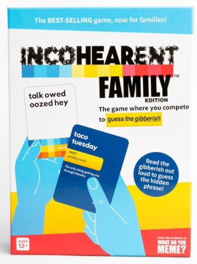 Incohearent Family Edition - Hilarious Party Card Game for Kids & Adults | Fun for Game Nights, Family Gatherings & Road Trips