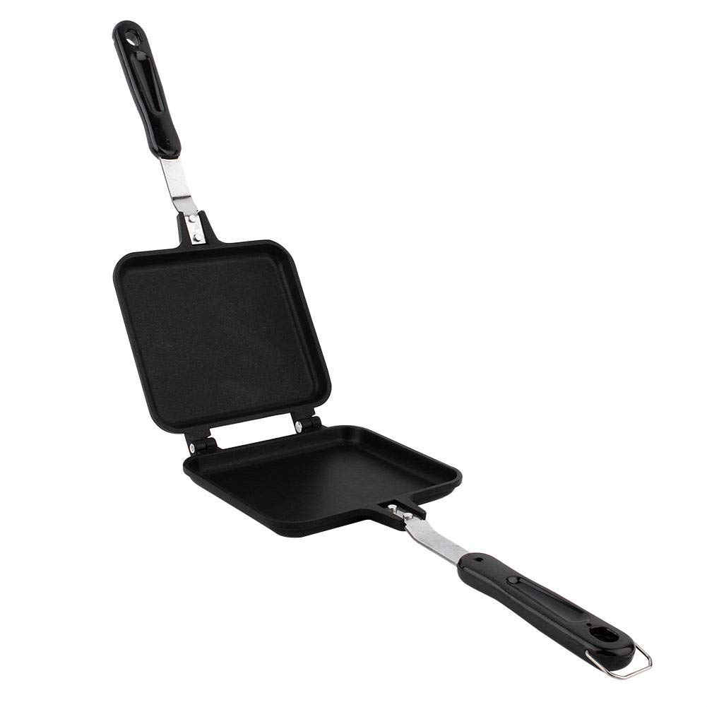 Dual-Sided Non-Stick Frying Pan & Waffle Maker for Toast, Sandwich, Pancake - Perfect for Breakfast, Snacks & Camping Cooking