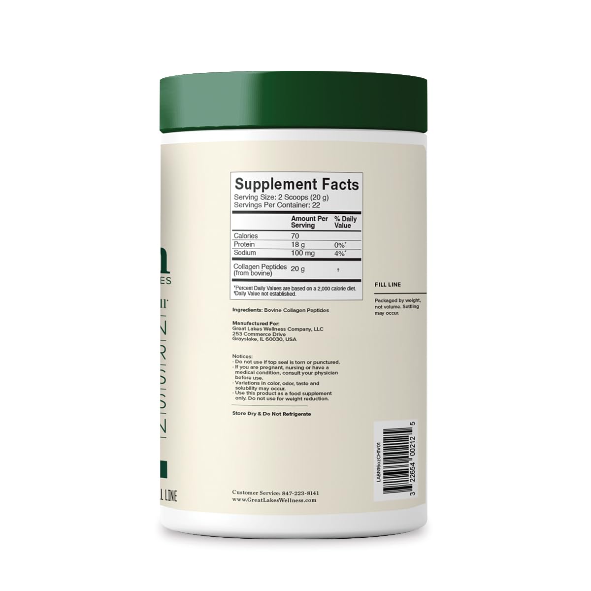 Great Lakes Wellness Hydrolyzed Collagen Peptides Powder - Unflavored, Non-GMO, Keto & Kosher Certified - Supports Skin, Hair, Nails, Joints & Digestion - Quick Dissolve Formula - 16oz (2 Pack) - Perfect for Smoothies, Coffee & Baking Recipes
