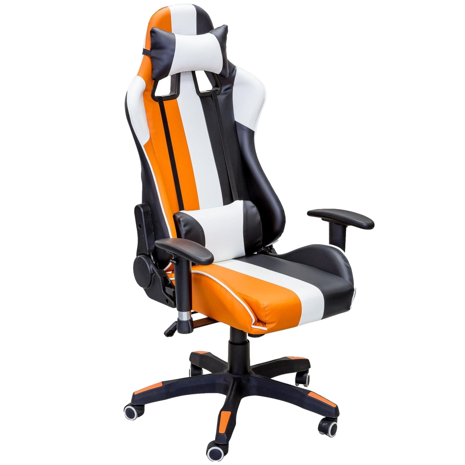 TITAN X SERIES 306 Gaming Chair - Ergonomic Racing Style PC Gaming Chair with Adjustable Lumbar Support (Black/Orange/White) - Perfect for Esports, Streaming & Home Office Setup