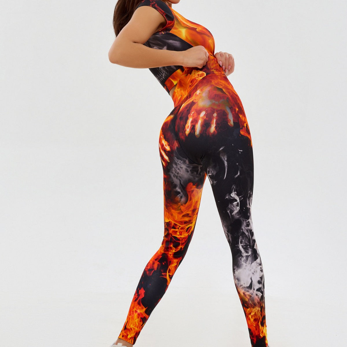 ZASUWA Women's Skeleton Print Tracksuit Set - Stylish Matching Hoodie & Joggers Outfit for Gym, Running & Streetwear Fashion