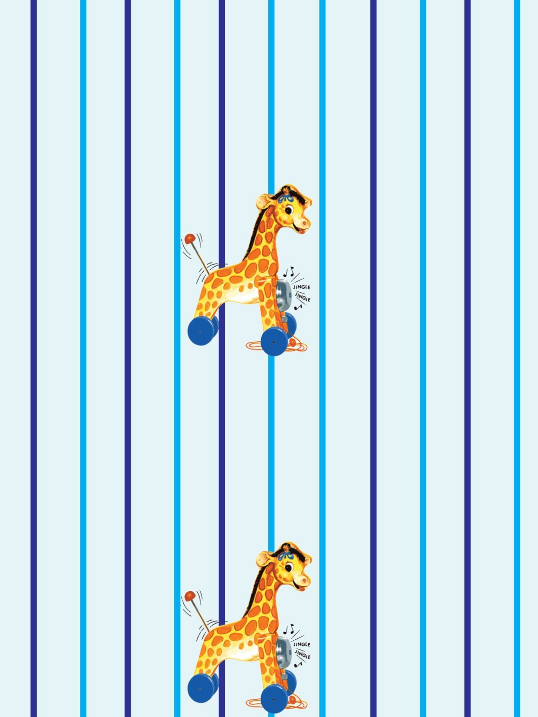 Fisher Price™ Jingle Giraffe Stripe Wallpaper - Playful Nursery Decor for Baby Rooms & Kids Bedrooms