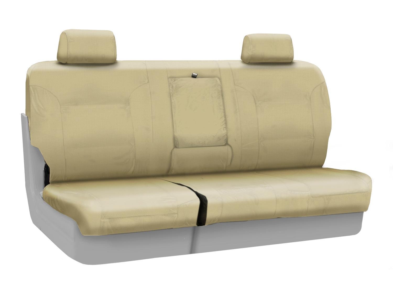 Coverking Custom Fit Rear Bench Seat Cover for Ford F-150, F-250, F-350 - Durable Ballistic Fabric in Cashmere Color | Truck Accessories for Protection & Style