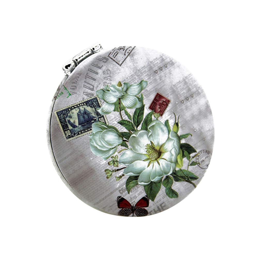 Double-Sided Round Portable Makeup Mirror - Handheld Magnifying & Decorative Travel Mirror for Women | Perfect for Home Vanity, Travel, and On-the-Go Touch-Ups