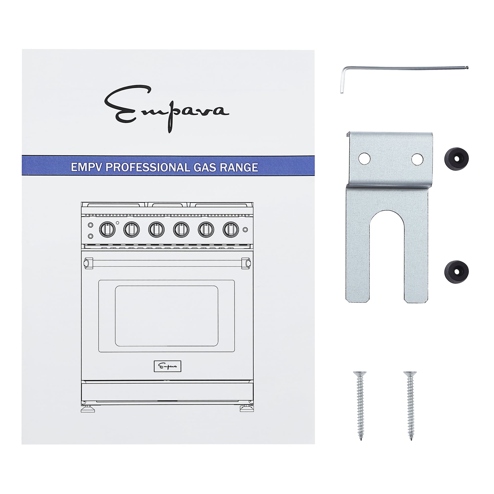 Empava 30 Inch Professional Freestanding Gas Range with 4 Burners - Stainless Steel 30GR10 - Ideal for Home Kitchens & Restaurant Style Cooking