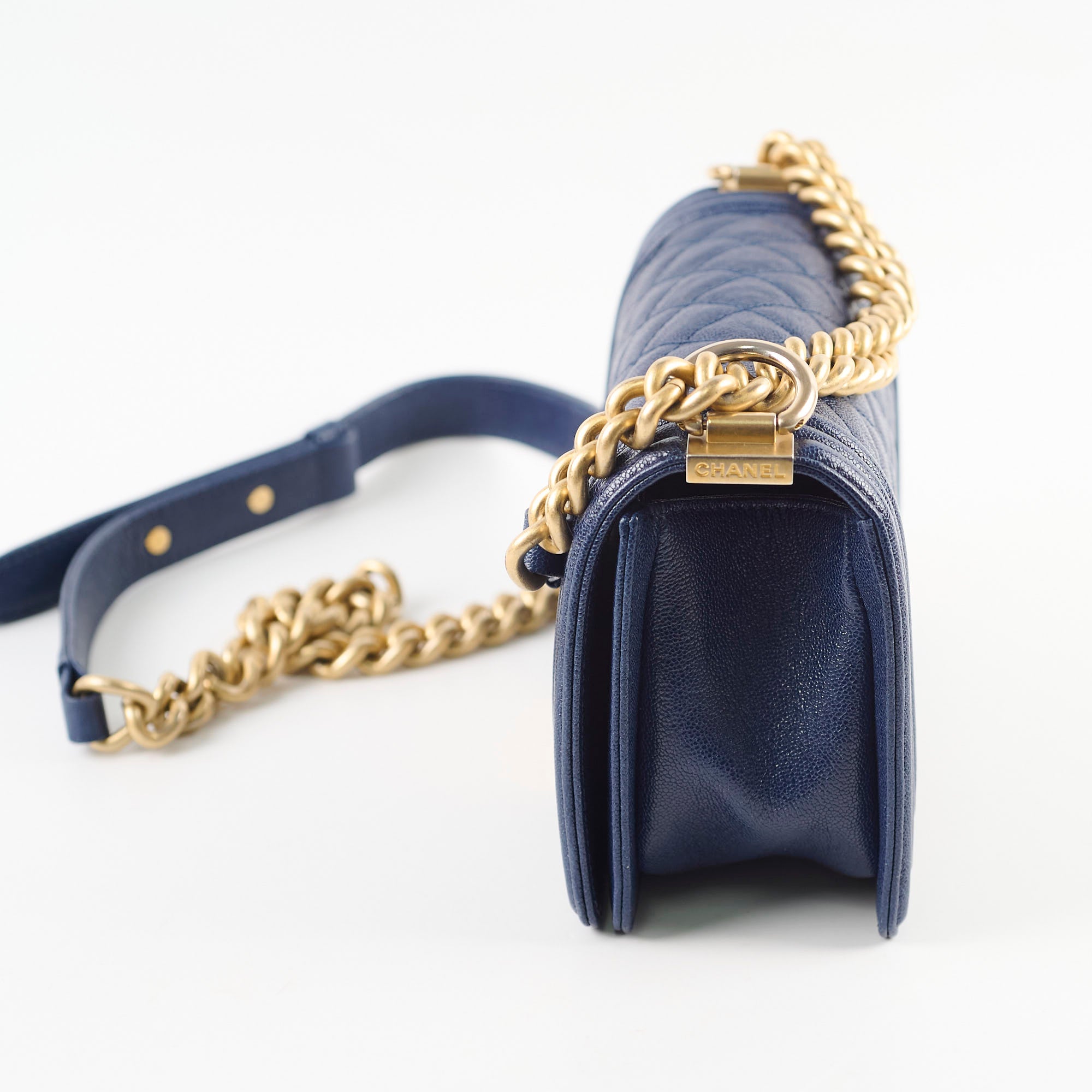 Chanel Small Boy Caviar Leather Handbag Navy Blue 26cm - Luxury Designer Crossbody Bag for Women, Perfect for Date Night & Special Occasions