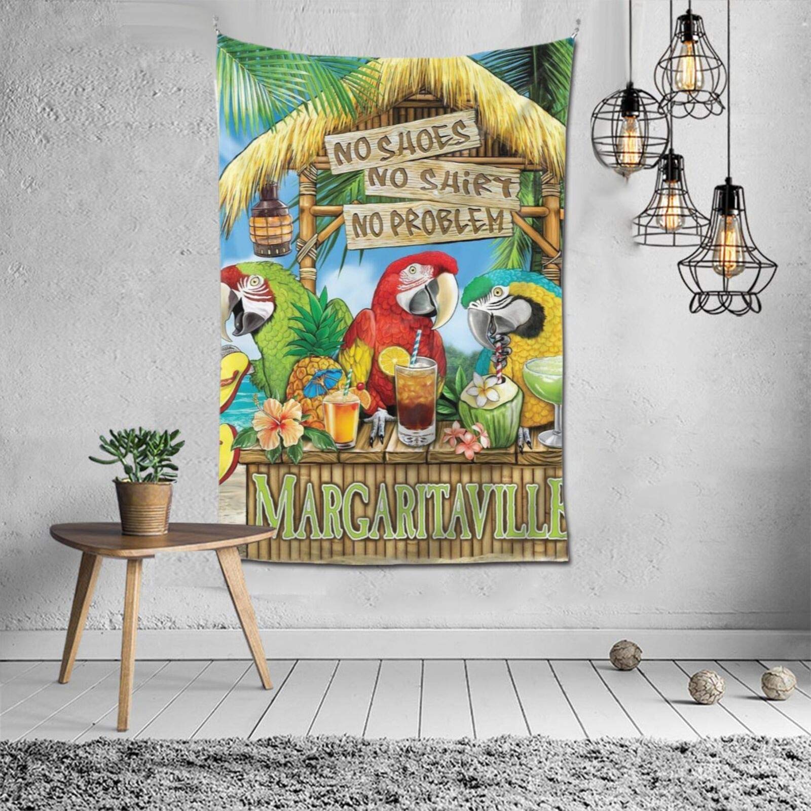Jimmy Buffett Tapestry Wall Hanging - 60x40 Inch Bohemian Beach Decor for Living Room, Bedroom, Dorm - Perfect for Music Lovers, Teen Rooms & Indie Style Home Decor (Beach Party, Summer Vibes, Tropical Getaway Theme)