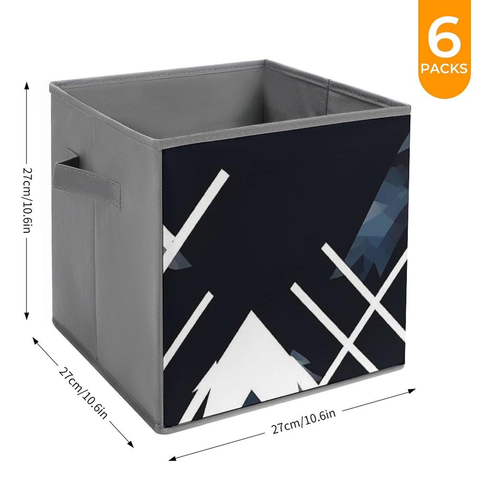 Peaks Owl Storage Bins 6-Pack Collapsible Fabric Baskets with Handles - Large Closet Organizer for Clothes, Toys & Home Organization | Perfect for Bedroom, Nursery & Pantry Storage