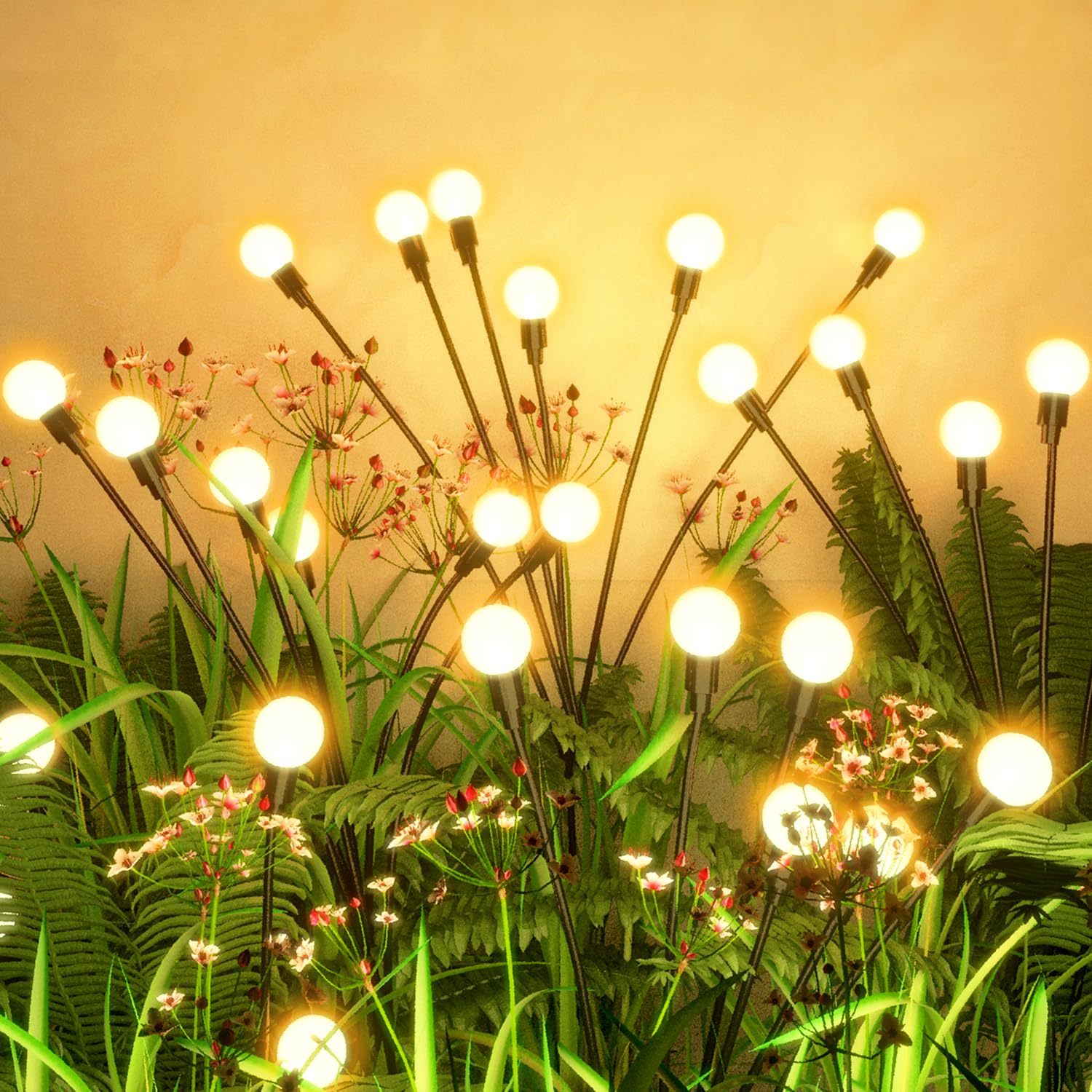 Flumy Solar Lights Outdoor Waterproof 2 Pack - Upgraded Solar Garden Lights for Yard, Patio, Pathway & Landscape Decor | Dusk to Dawn Auto On/Off | Perfect Gardening Supplies & Thoughtful Gifts for Grandma, Mom, Friends | Ideal for Outdoor Weddings, Backyard Parties & Holiday Decorations