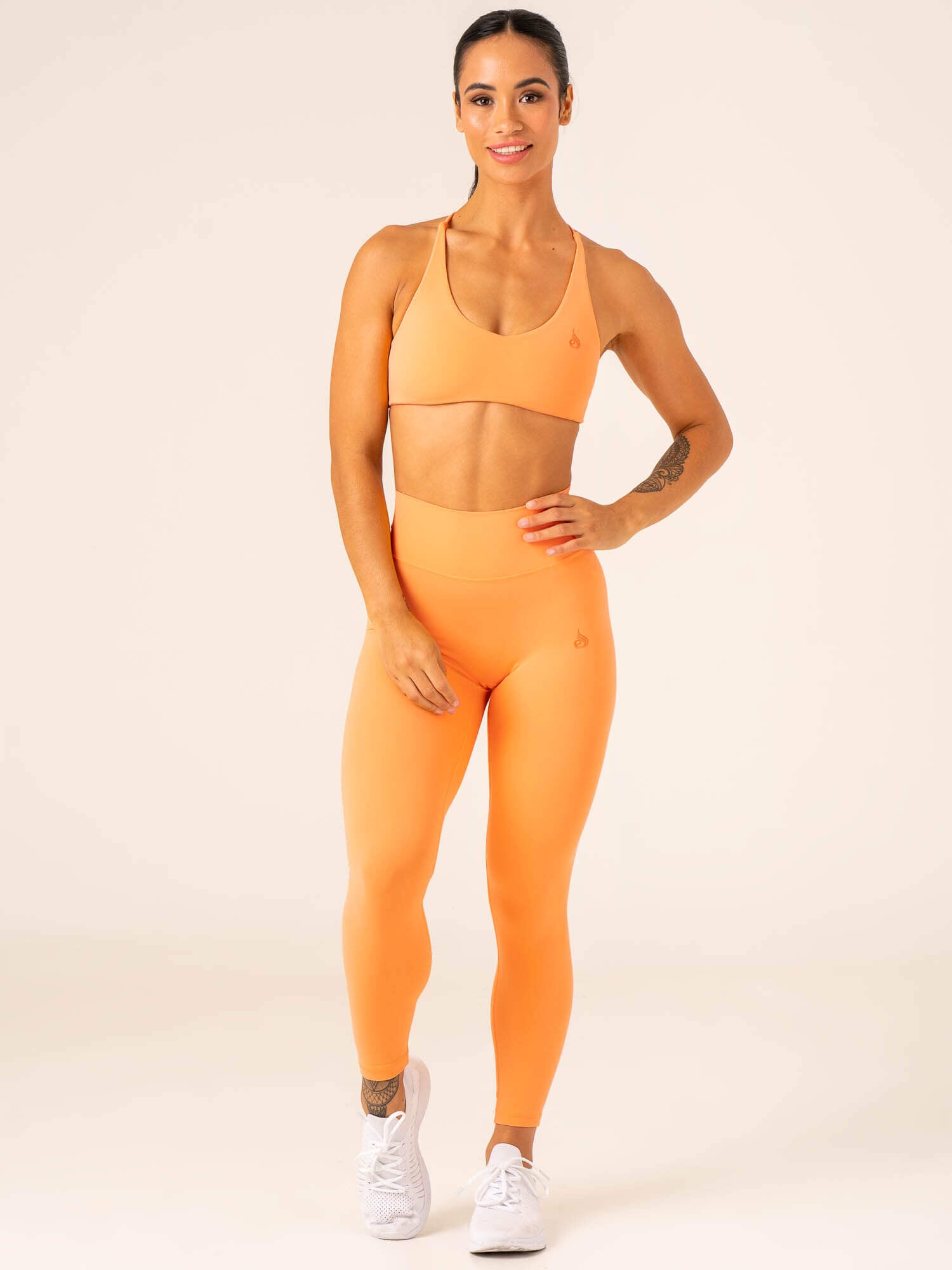 High Waisted Scrunch Butt Lifting Leggings for Women - Orange Sherbet - Yoga, Workout, Running & Lounge Wear