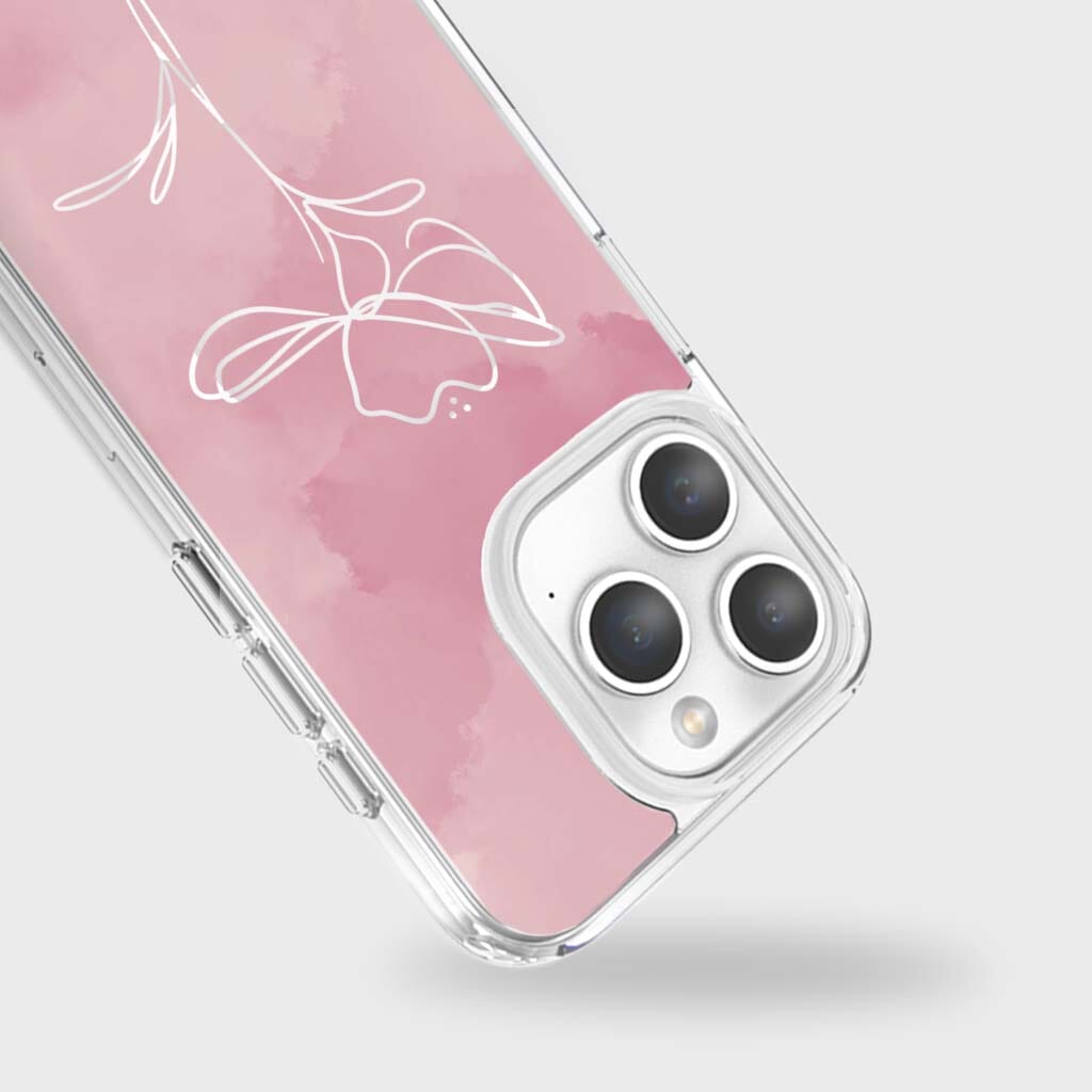 iPhone 15 Pro Case with MagSafe - Pink Floral Design Protective Cover for Shockproof & Scratch Resistance | Perfect for Everyday Use, Travel & Outdoor Activities