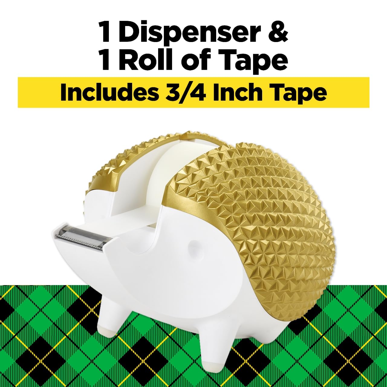 Scotch Hedgehog Tape Dispenser with 34 in x 350 in Tape Roll - Perfect for Gift Wrapping, Office Supplies, Crafting & Home Organization